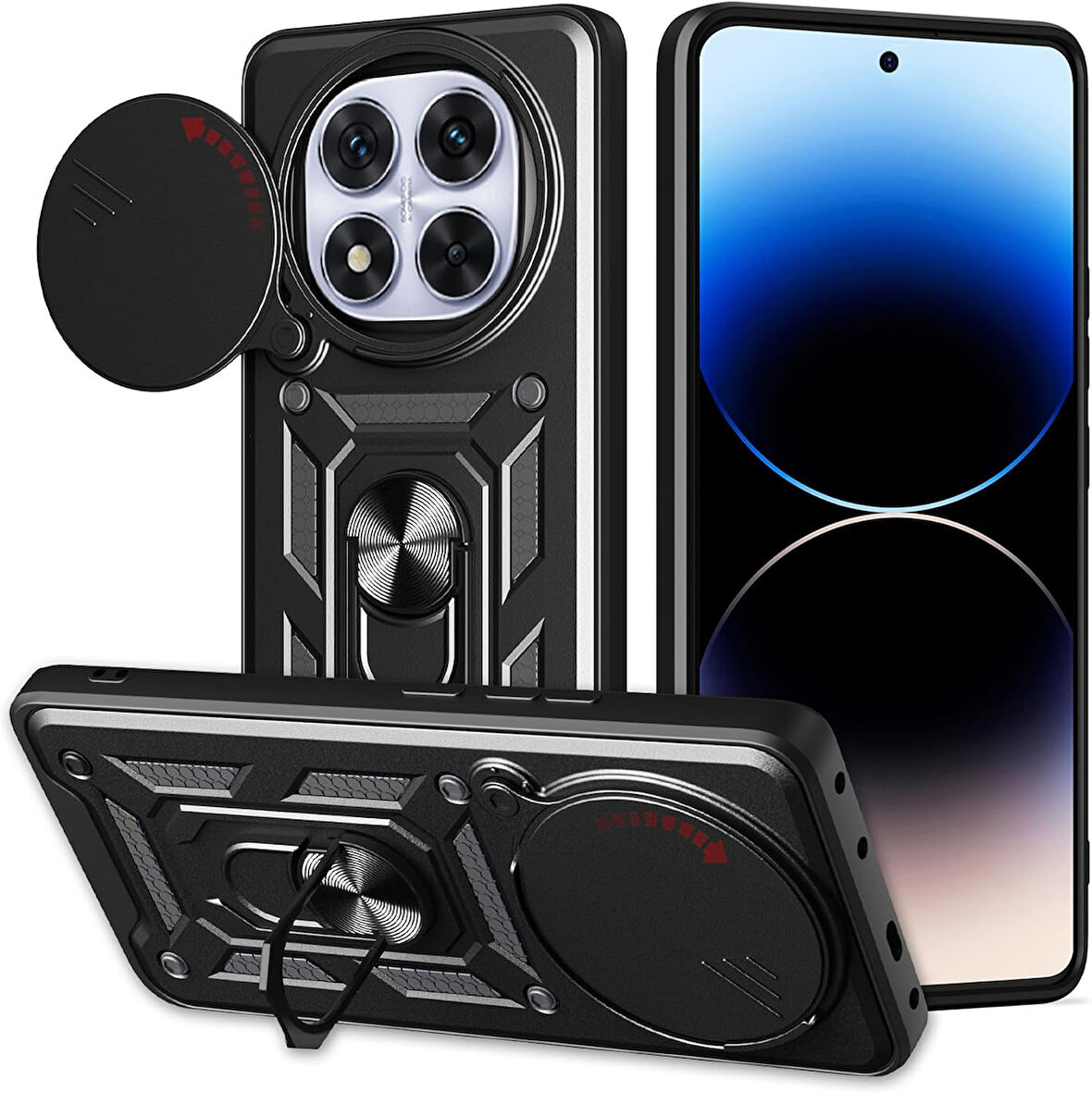 Xiaomi Redmi Note 14 Pro Plus Kılıf Sürgülü Kamera Korumalı Tank Kapak Azn-SrVega