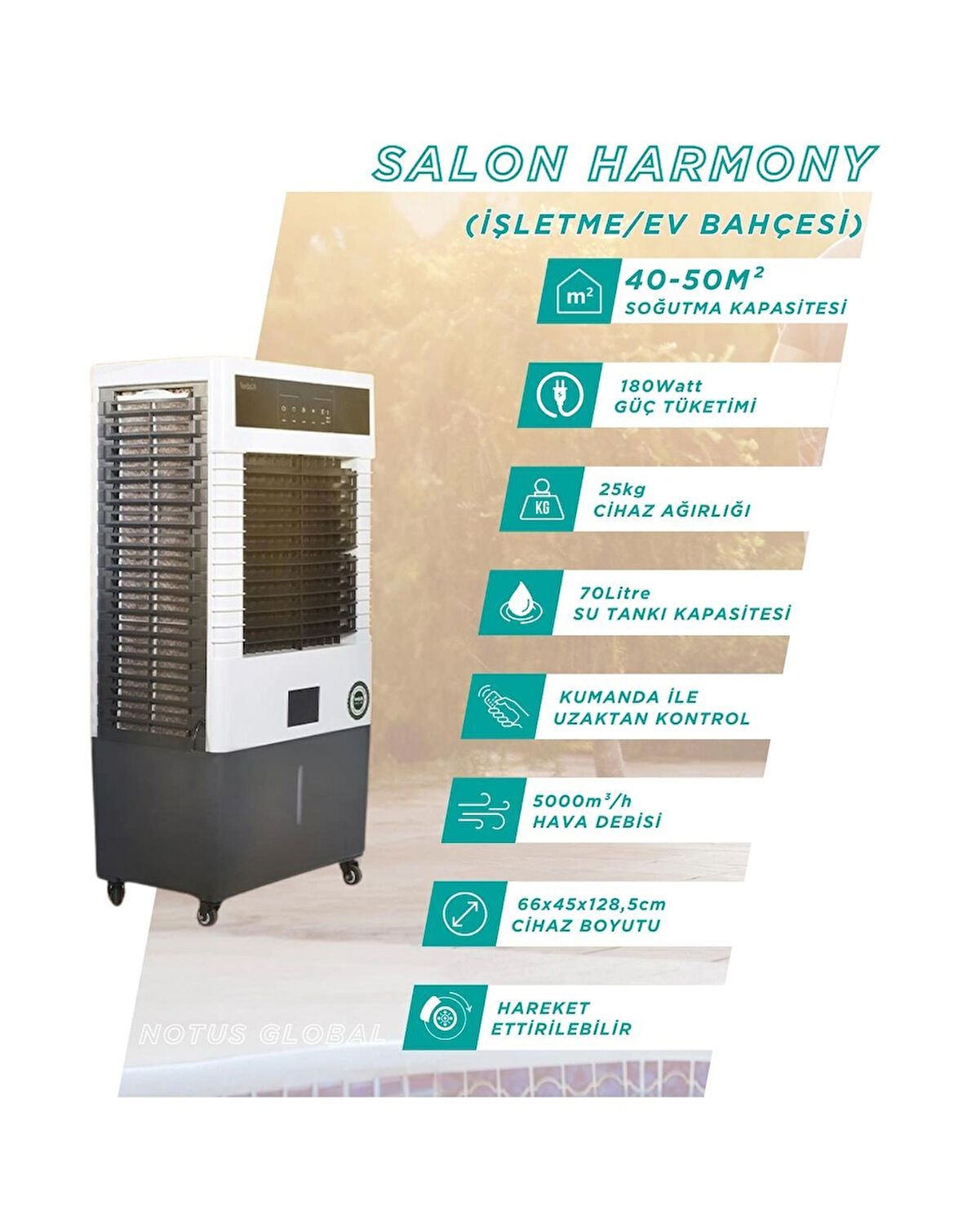 Salon Harmony Evaporatif Hava Soğutucu Sulu Klima