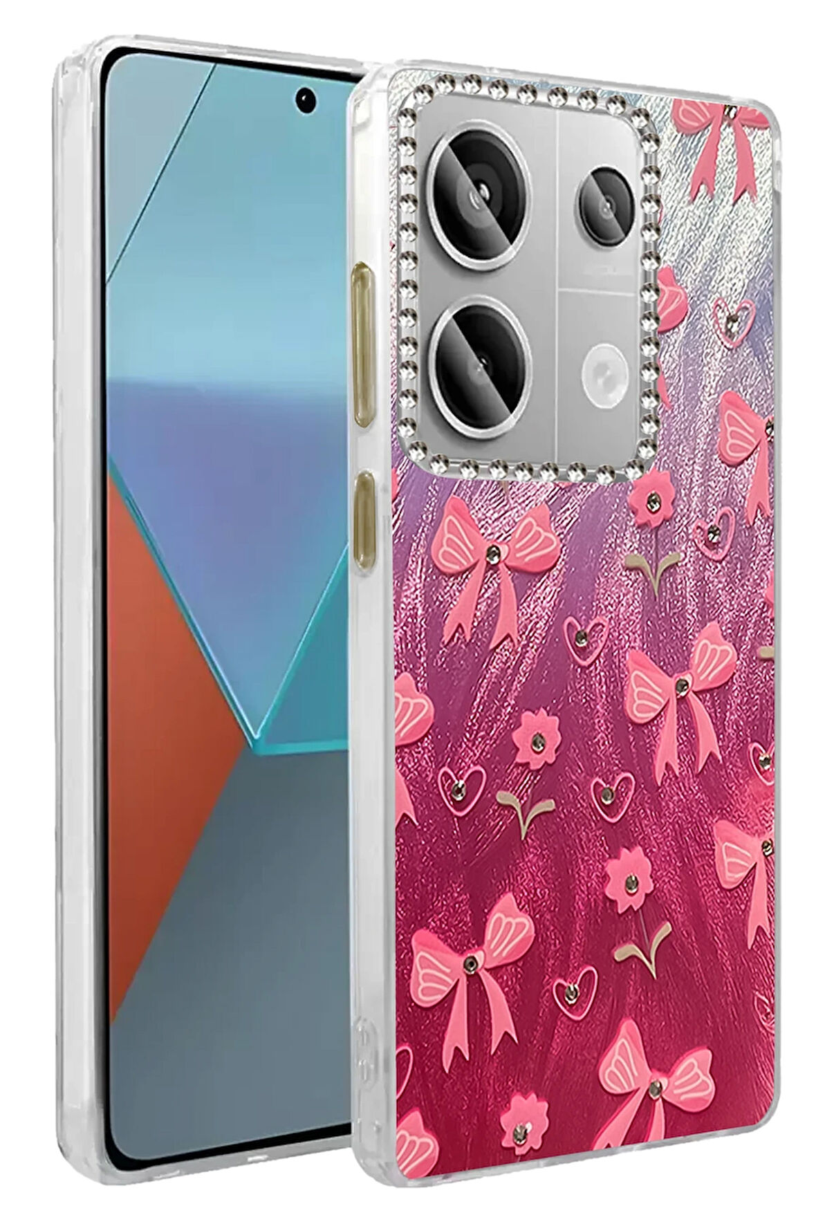 Xiaomi Redmi Note 13 Pro 4G Kılıf Parlak Desenli Taşlı Azn-Blade
