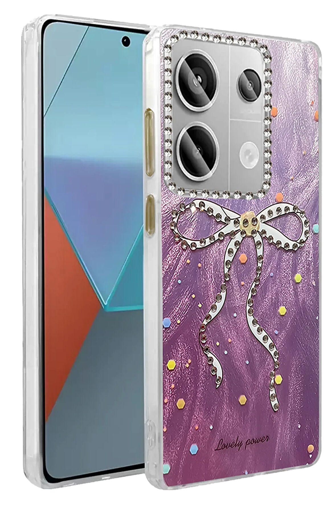 Xiaomi Redmi Note 13 Pro 5G Kılıf Parlak Desenli Taşlı Azn-Blade