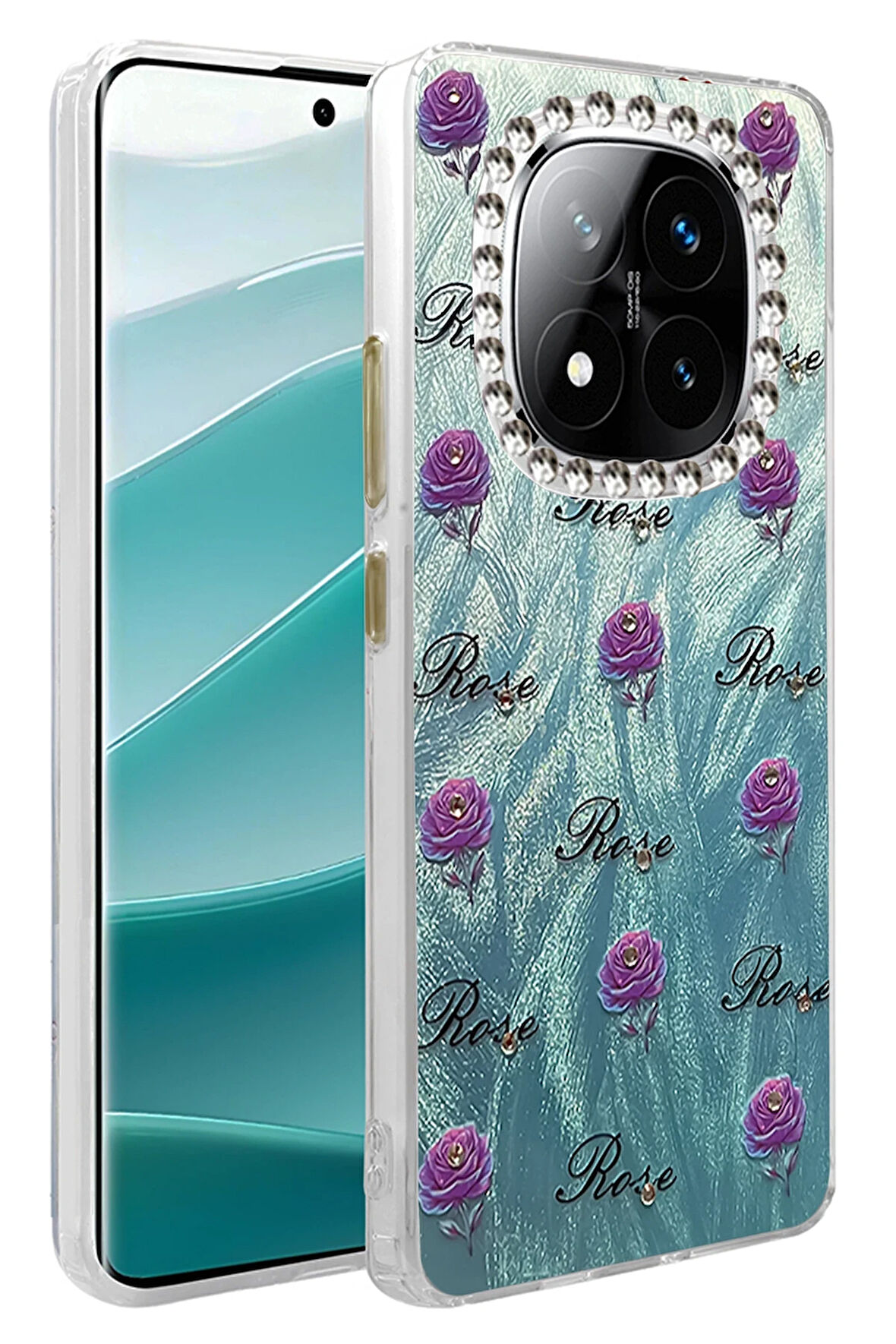 Xiaomi Redmi Note 14 Pro 4G Kılıf Parlak Desenli Taşlı Azn-Blade