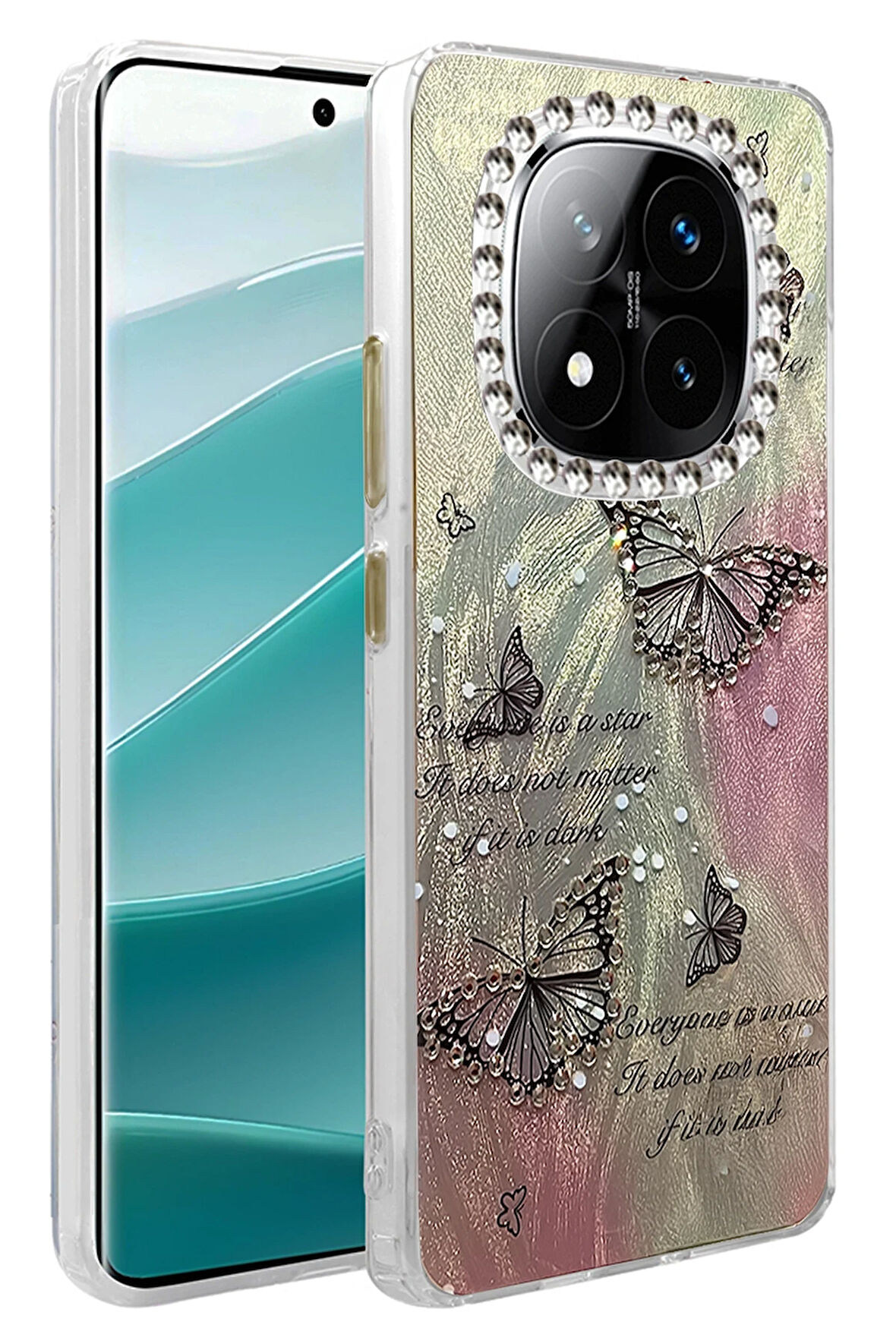 Xiaomi Redmi Note 14 Pro 4G Kılıf Parlak Desenli Taşlı Azn-Blade