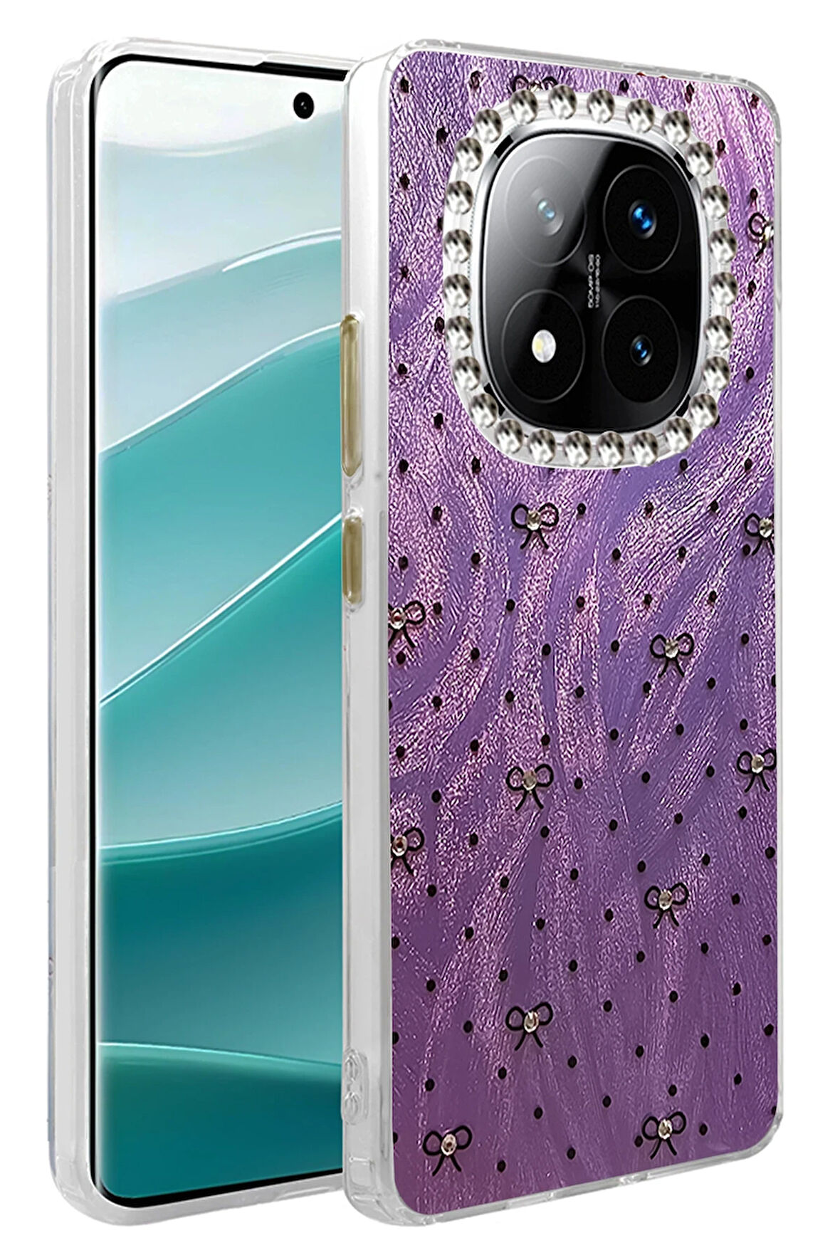 Xiaomi Redmi Note 14 Pro 5G Kılıf Parlak Desenli Taşlı Azn-Blade