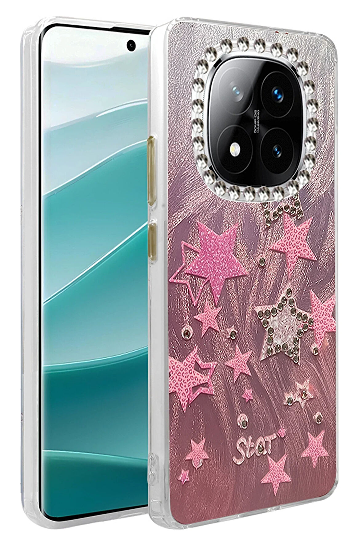 Xiaomi Redmi Note 14 Pro 5G Kılıf Parlak Desenli Taşlı Azn-Blade