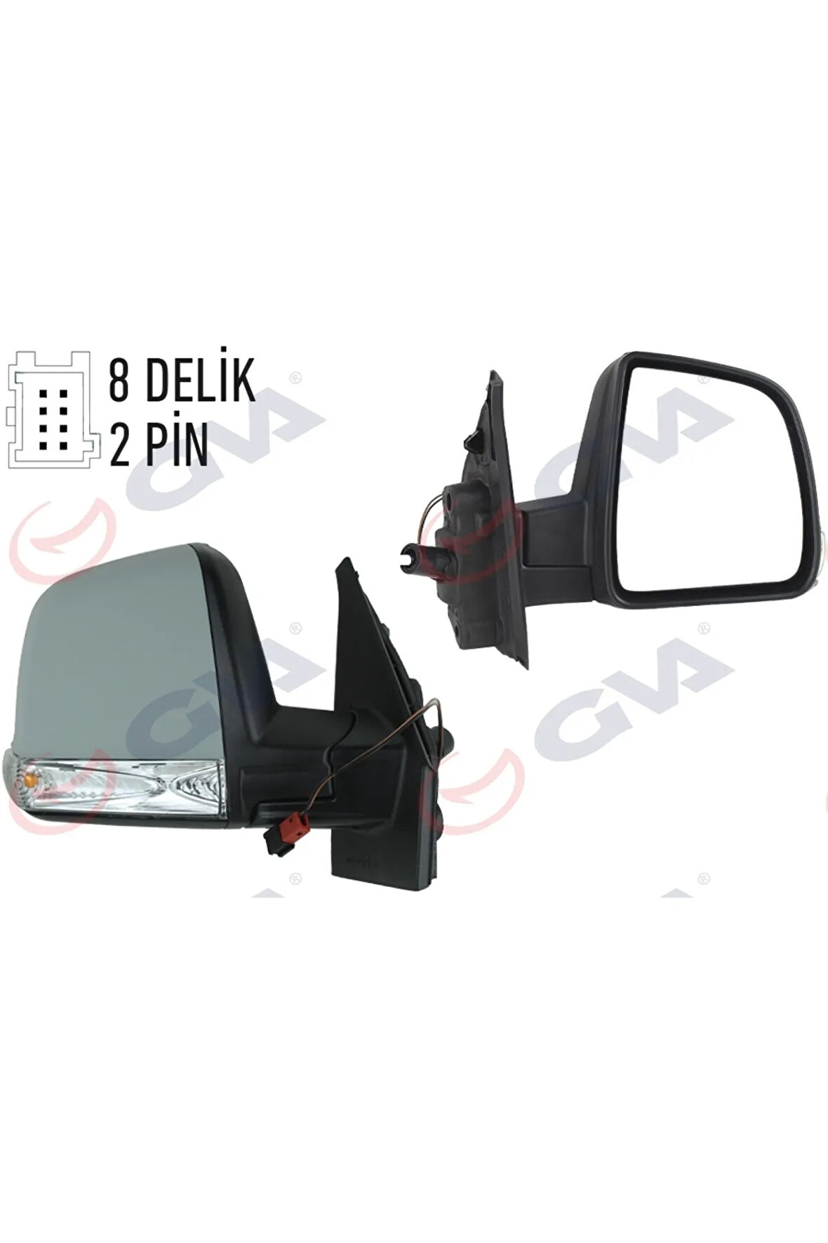 DIŞ DİKİZ AYNASI SOL DOBLO 11 MEKANİK SİNYALLİ TEK CAMLI KONVEKS VM-668PL