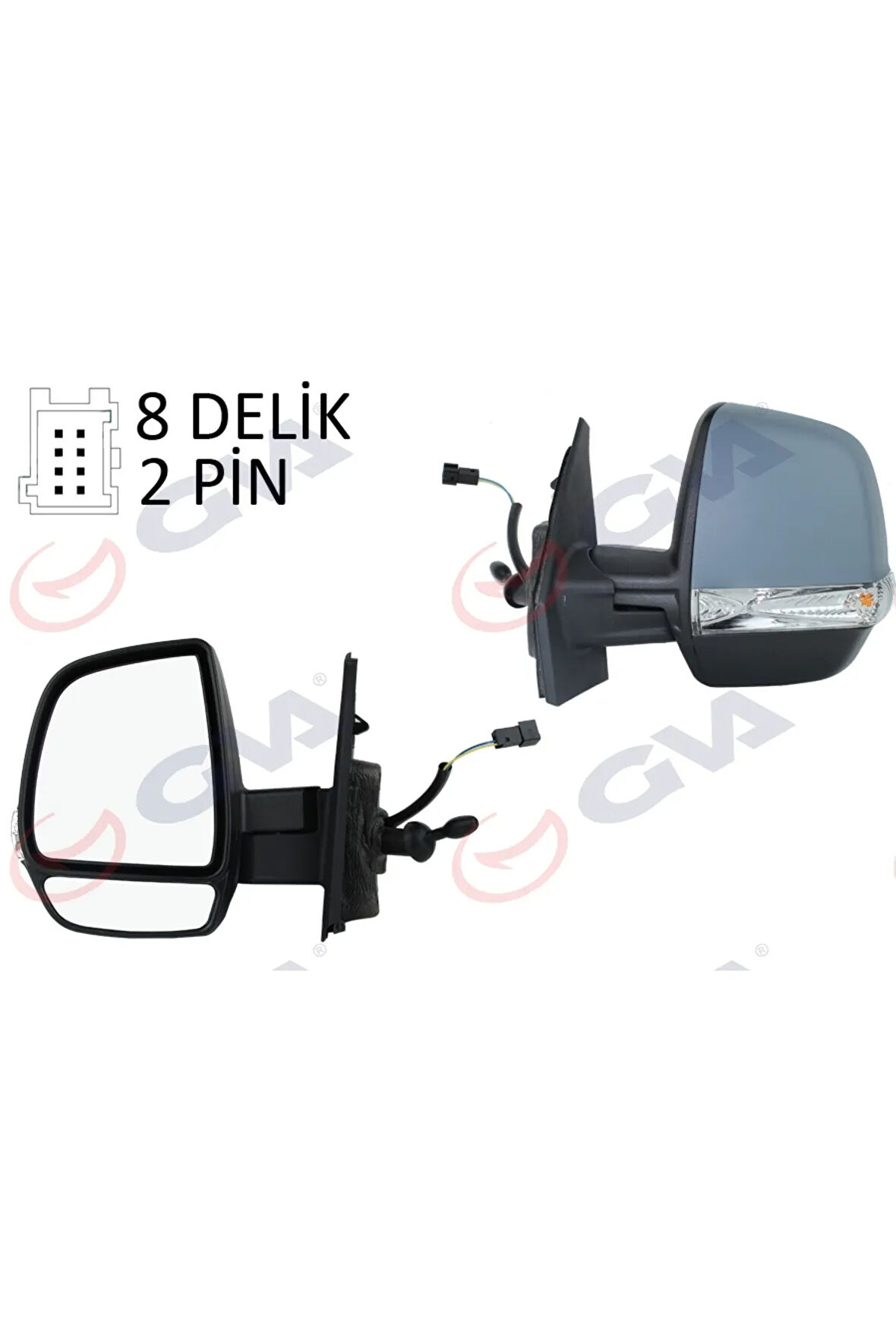 DIŞ DİKİZ AYNASI SOL DOBLO 11 MEKANİK SİNYALLİ ASTARLI ÇİFT CAM KONVEKS VM-669PL 27053