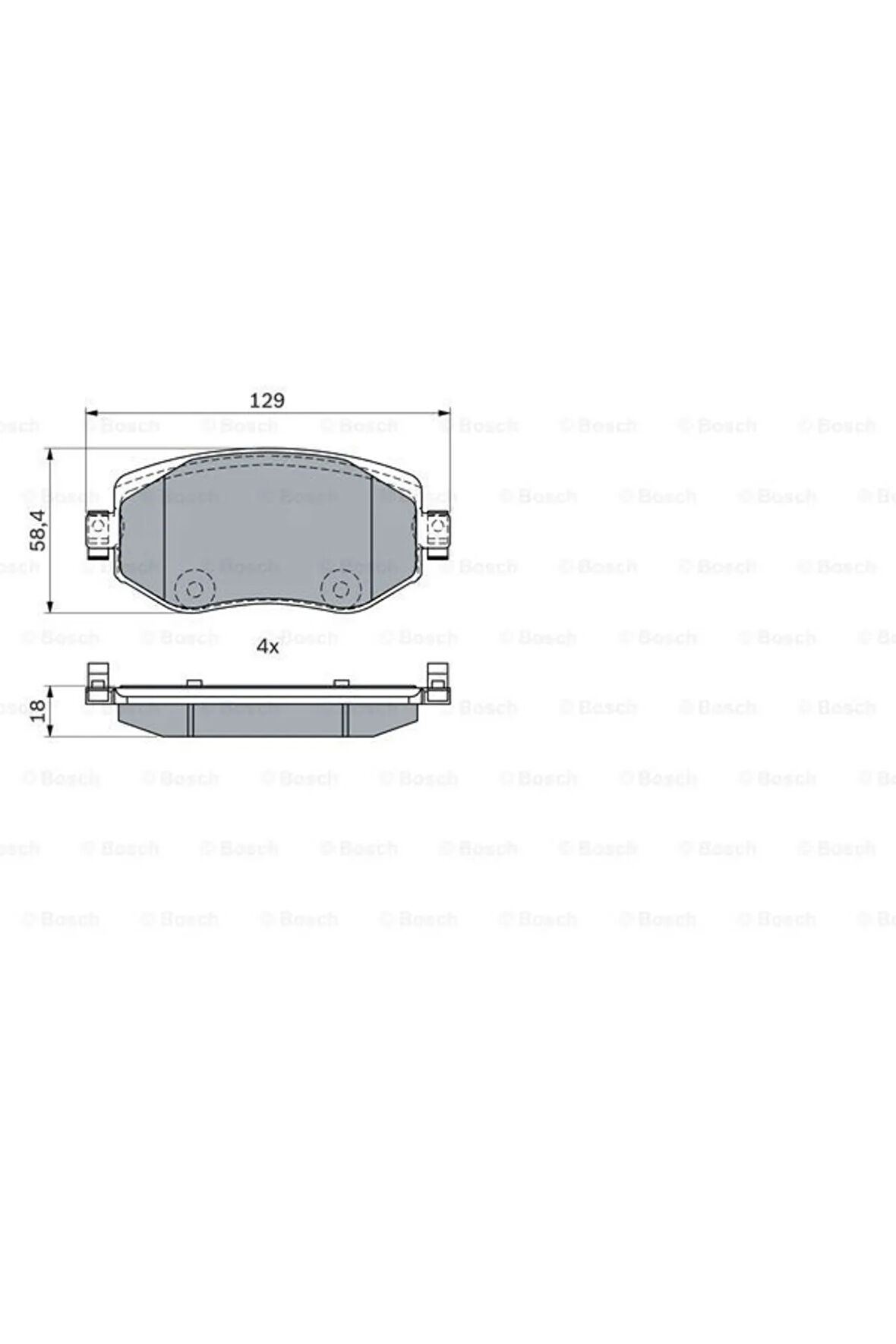 ÖN FREN BALATASI RENAULT MEGANE IV 15 TÜM MOTOR TİPLERİ G:129MM Y:58.4 MM K:18MM