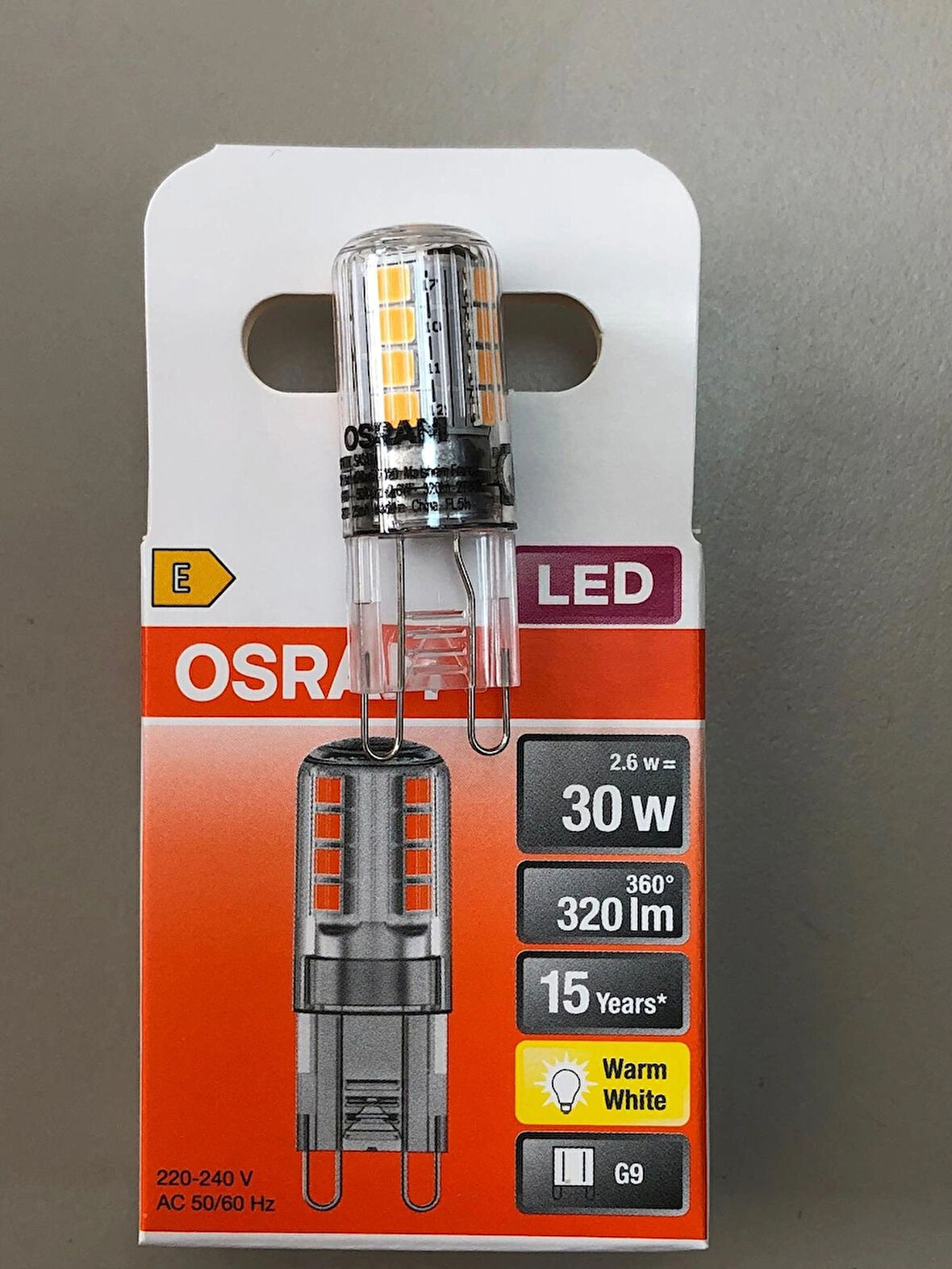 Osram 3 ADET G9 LED LAMBA 220V 2,6W=30W=320 LÜMEN 2700 KELVİN SARI 15,000 SAAT 14mmX43mm
