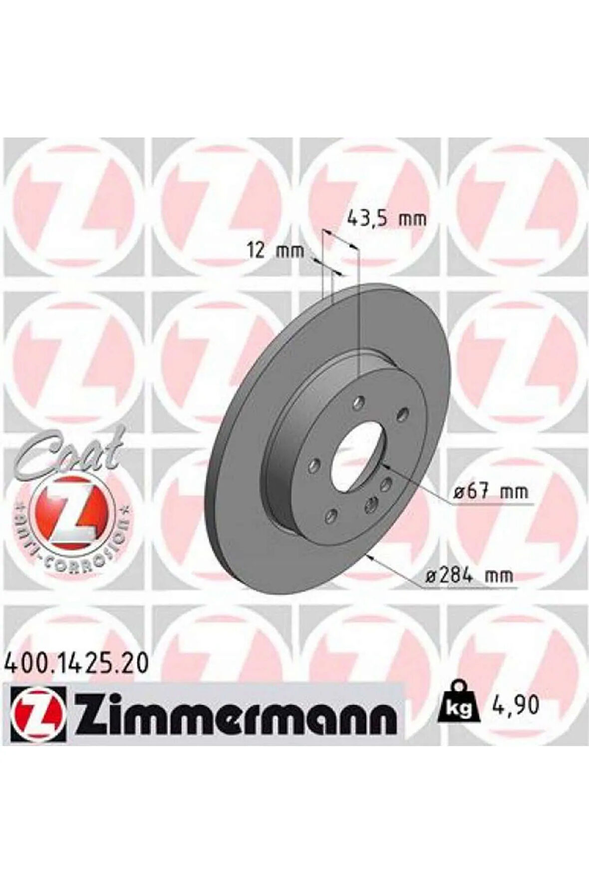 FREN DISKI ON MERCEDES C-CLASS W202 93 00 ZIMMERMANN 400.1425.20-A2024210212