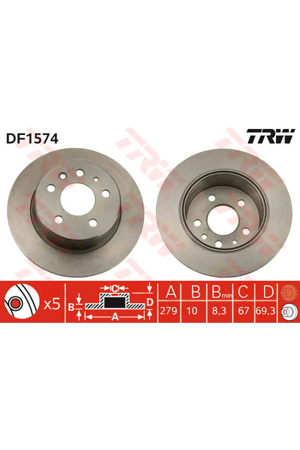 Fren Dıskı Arka Mercedes W115 C123 S123 W116 W126 W123