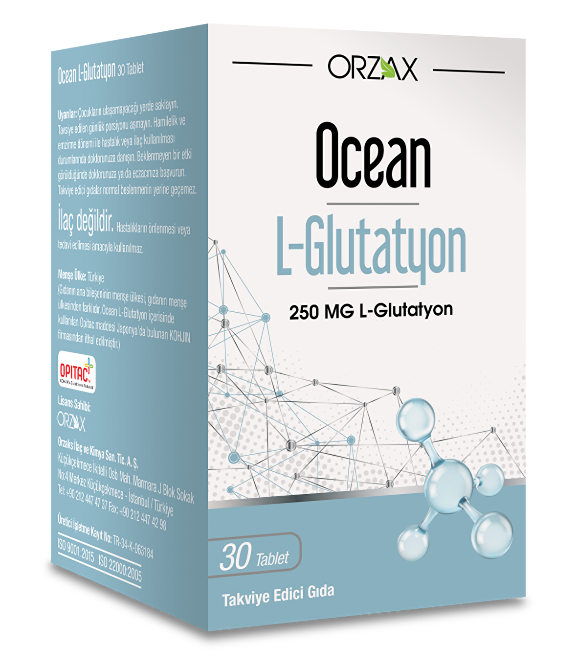 Ocean L-Glutathione 250 mg 30 Tablet Takviye Edici Gıda