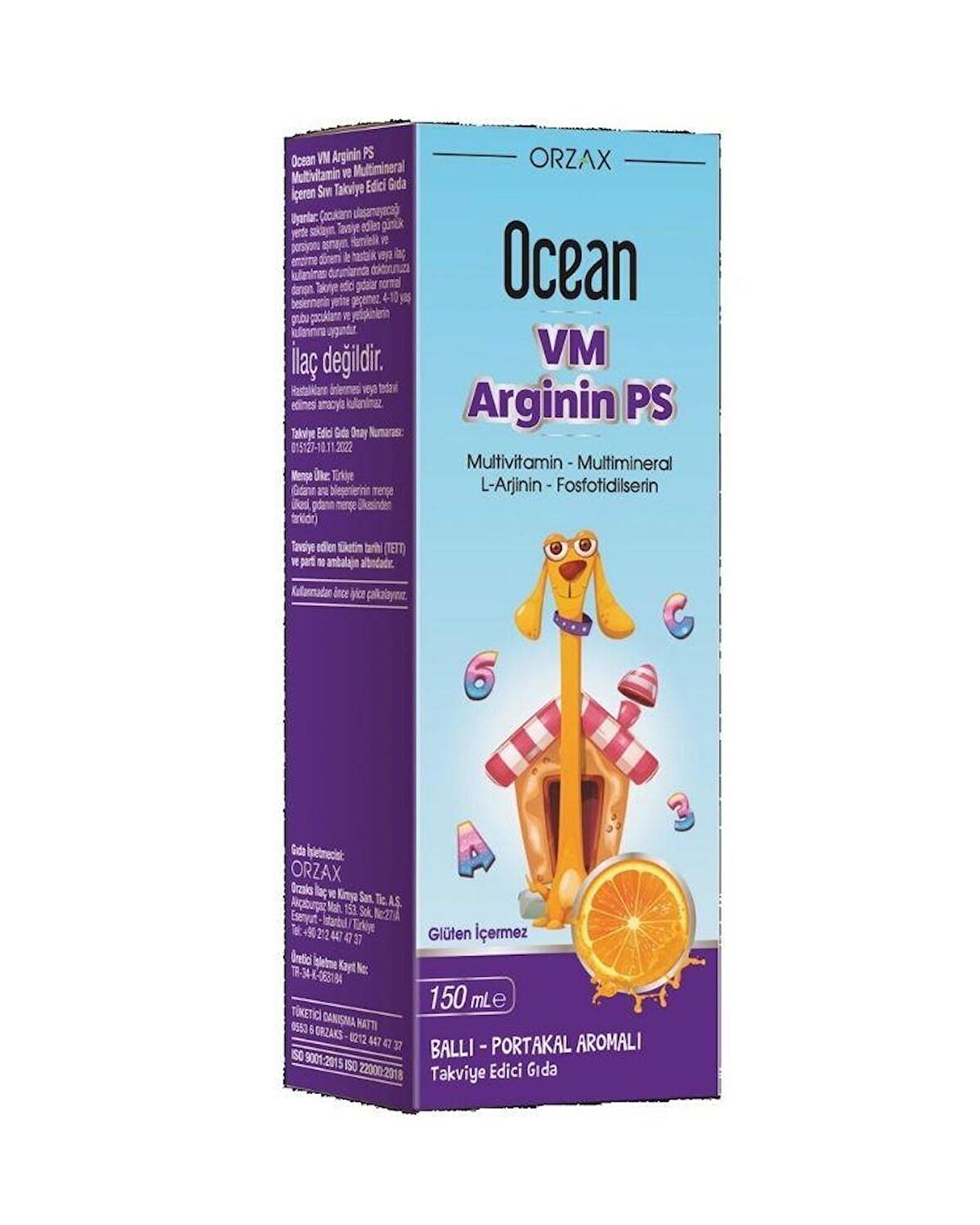 Ocean Vm Arginin Ps Multivitamin Ve Multimineral İçeren Sıvı Takviye Edici Gıda 150 Ml