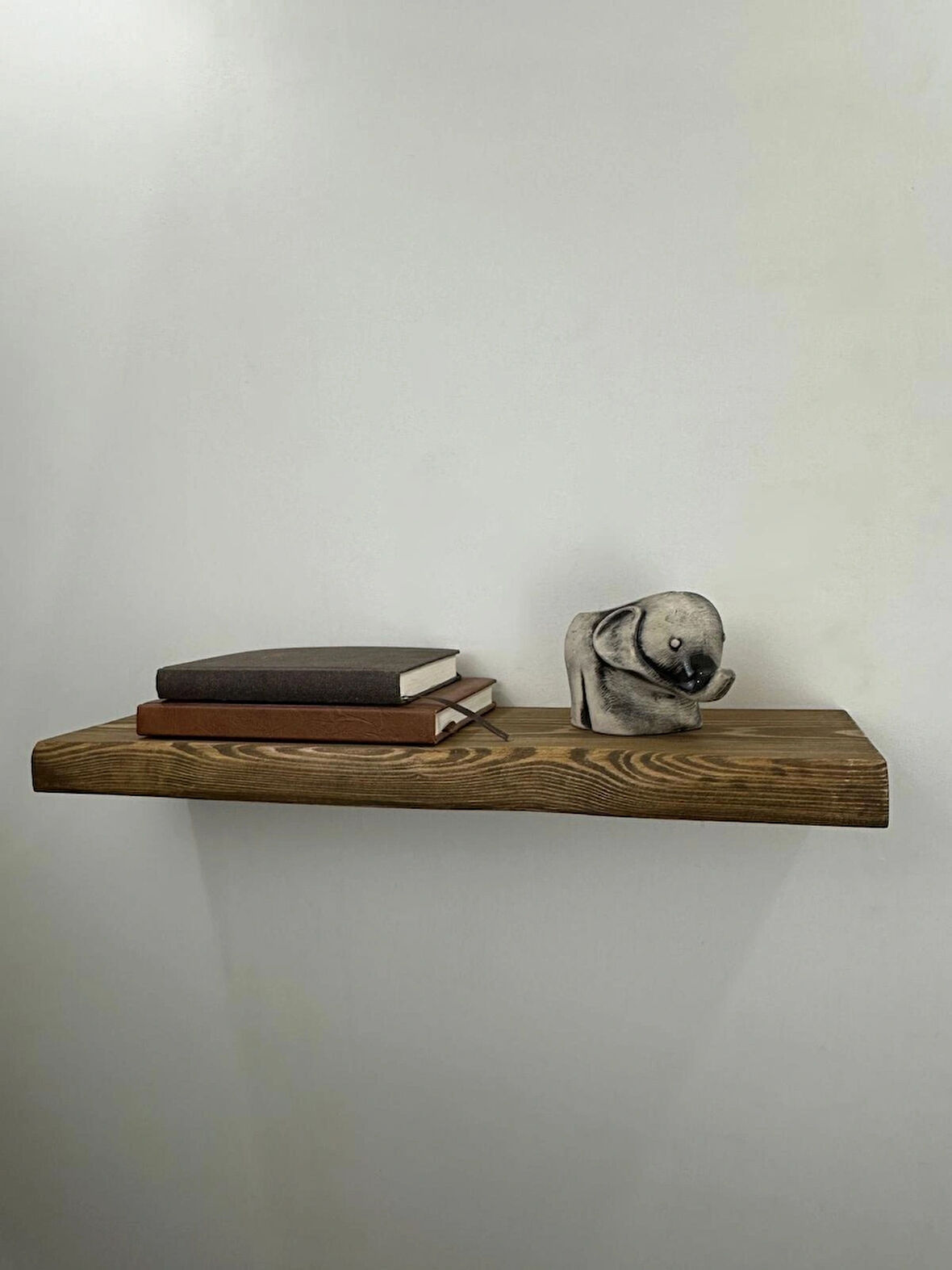 O&A Wood Doğal Ahşap 60 cm Ahşap Duvar Rafı, Kütük Duvar Rafı, Masif Dekoratif Raf
