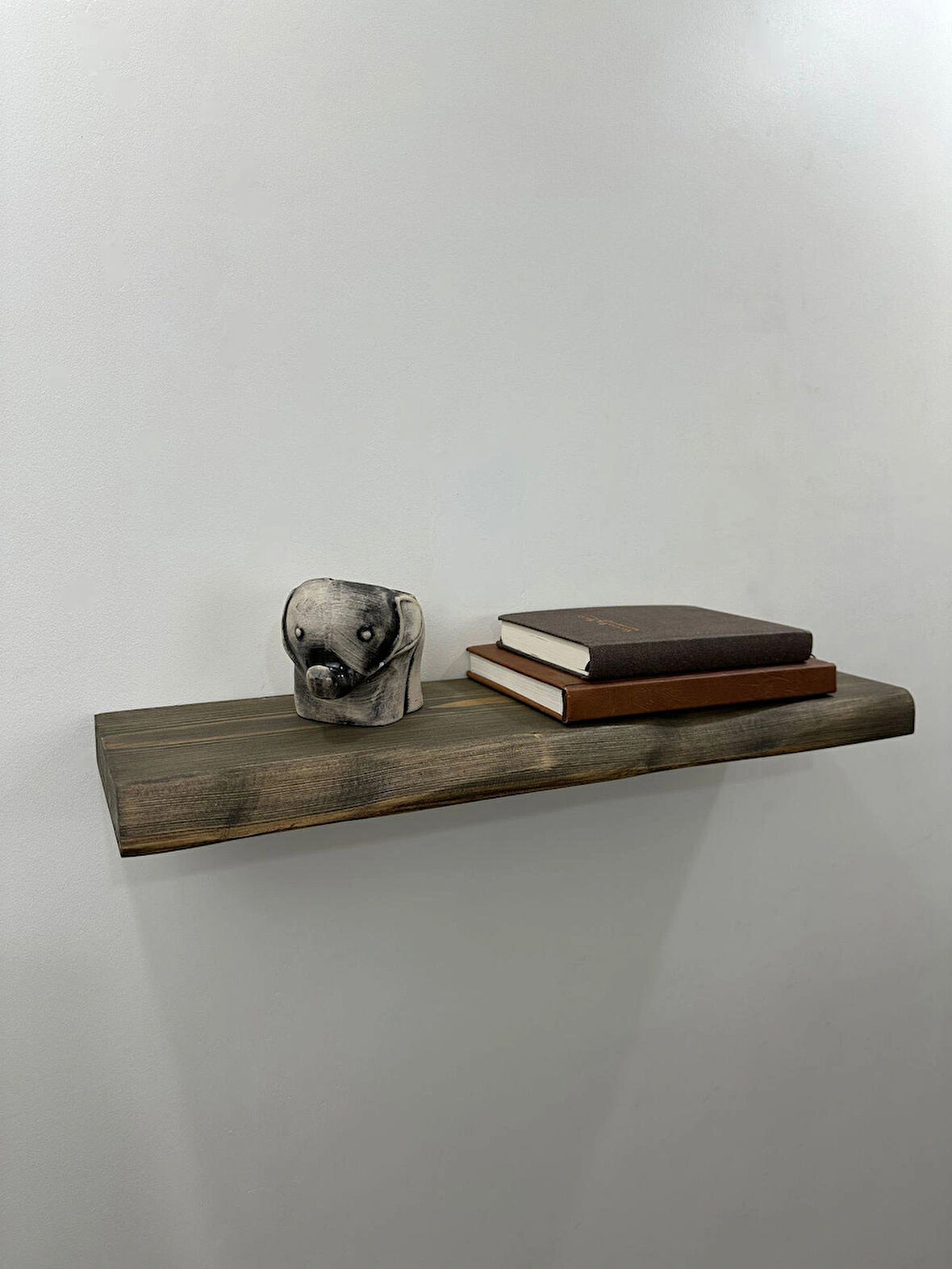 O&A Wood Doğal Ahşap 60 cm Ahşap Duvar Rafı, Kütük Duvar Rafı, Masif Dekoratif Raf