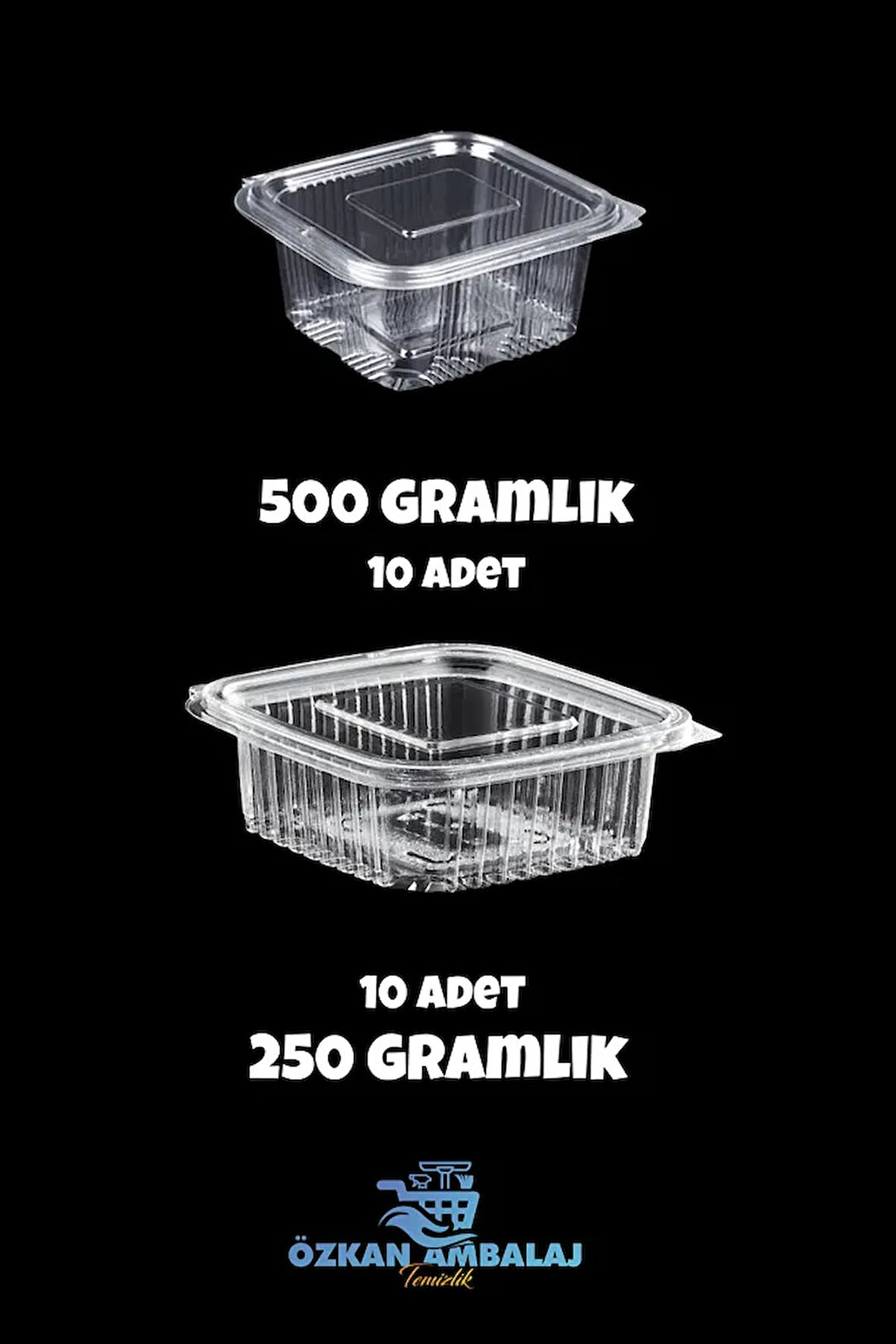 Kullan At Sızdırmaz Şeffaf Buzdolabı Saklama Kabı 500 Gramlık 10 Adet 250 Gramlık 10 Adet