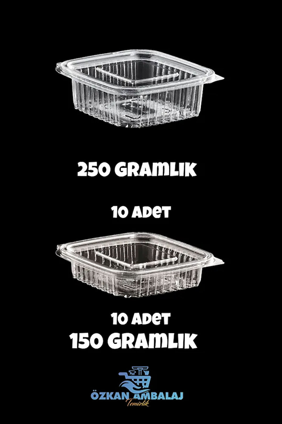 Kullan At Sızdırmaz Şeffaf Buzdolabı Saklama Kabı 250 Gramlık 10 Adet 150Gramlık 10 Adet