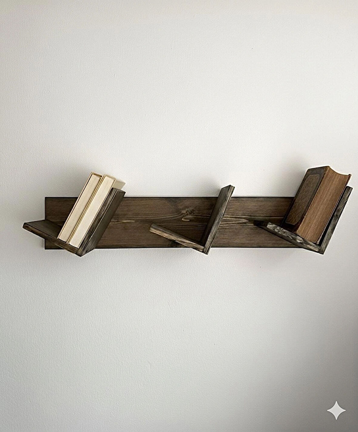 Doğal Ahşap Kitaplık, Dekoratif Tasarım Ahşap Vintage Kitaplık Cevzi