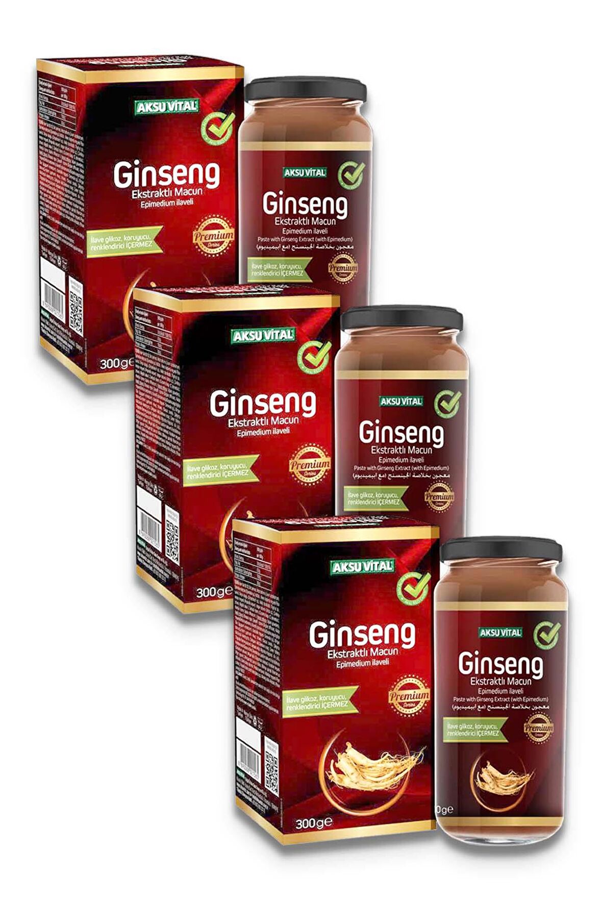 Aksuvital Ginseng Ekstratlı Karışım 300 gr x 3 Adet