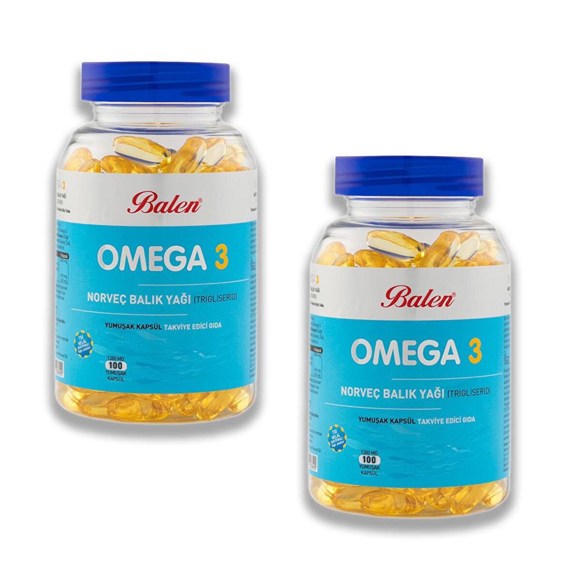 Balen Omega 3 Norveç Balık Yağı (Trigliserid) 1380 Mg 100 Kapsül x 2 Adet