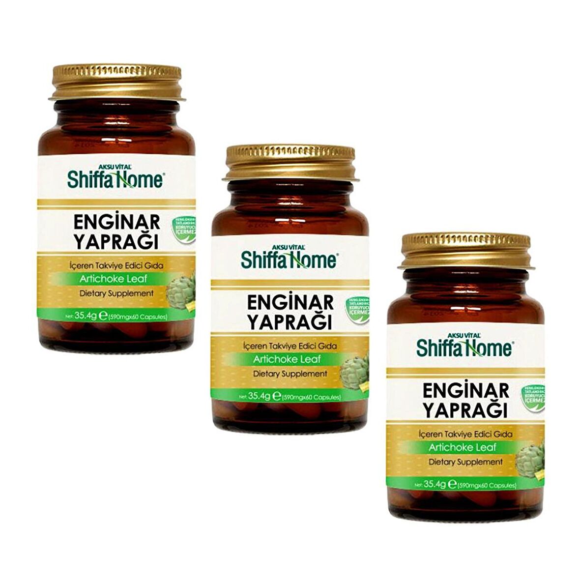 Shiffa Home (Aksuvital) Enginar Yaprağı 590 mg 60 Kapsül x 3 Adet