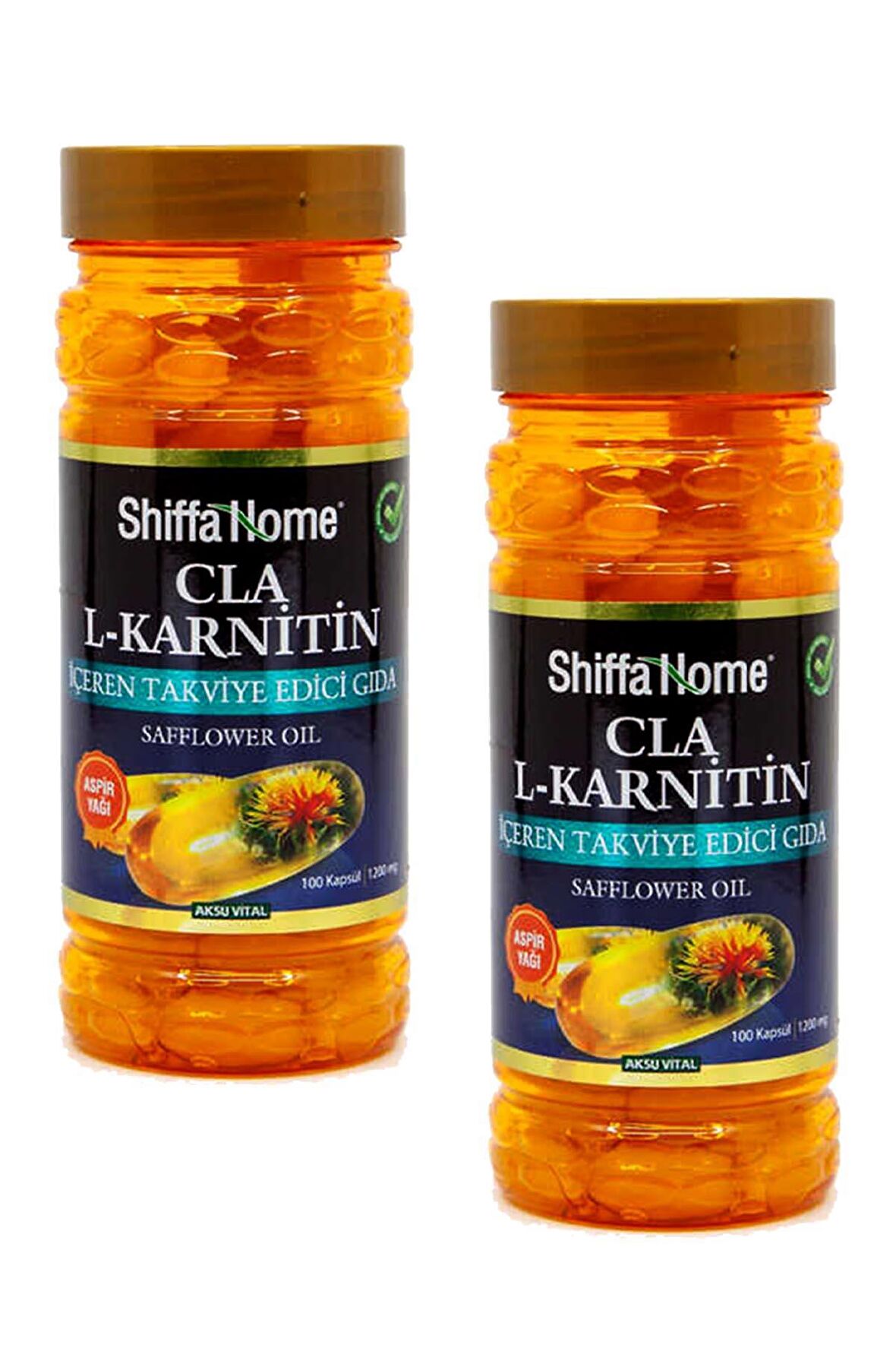 Shiffa Home Cla(Aspir Yağı)-L-Karnitin 1200 Mg 100 Softgel x 2 Ad