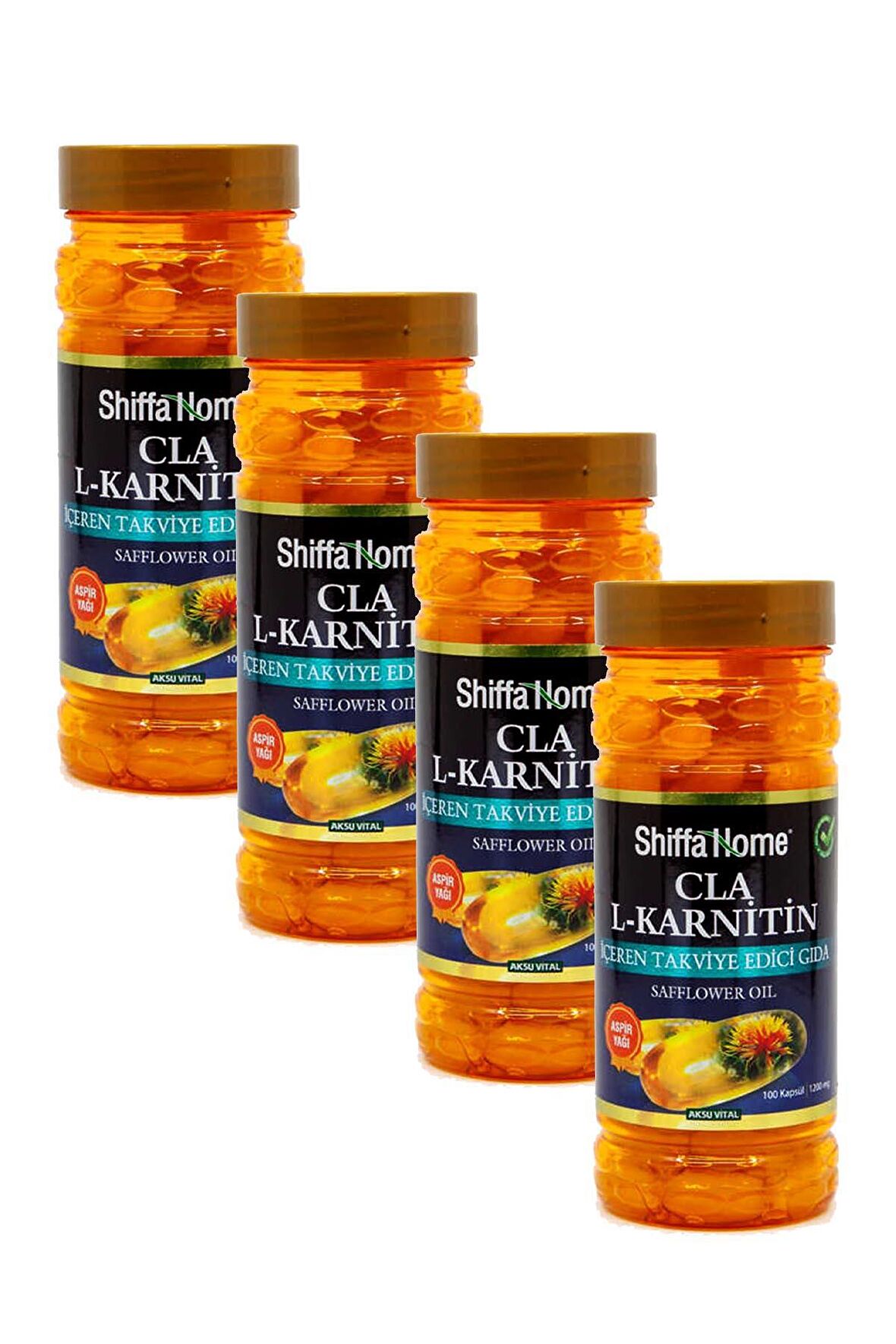 Shiffa Home Cla(Aspir Yağı)-L-Karnitin 1200 Mg 100 Softgel x 4 Ad