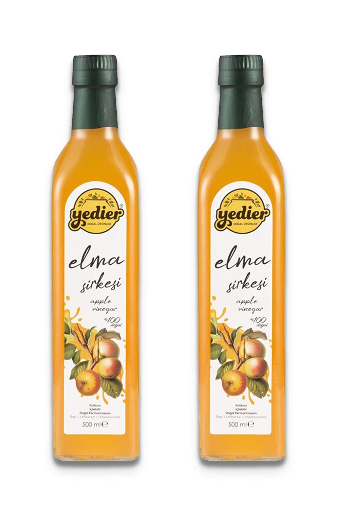 Yedier Elma Sirkesi Doğal Fermente 2 x 500 ml