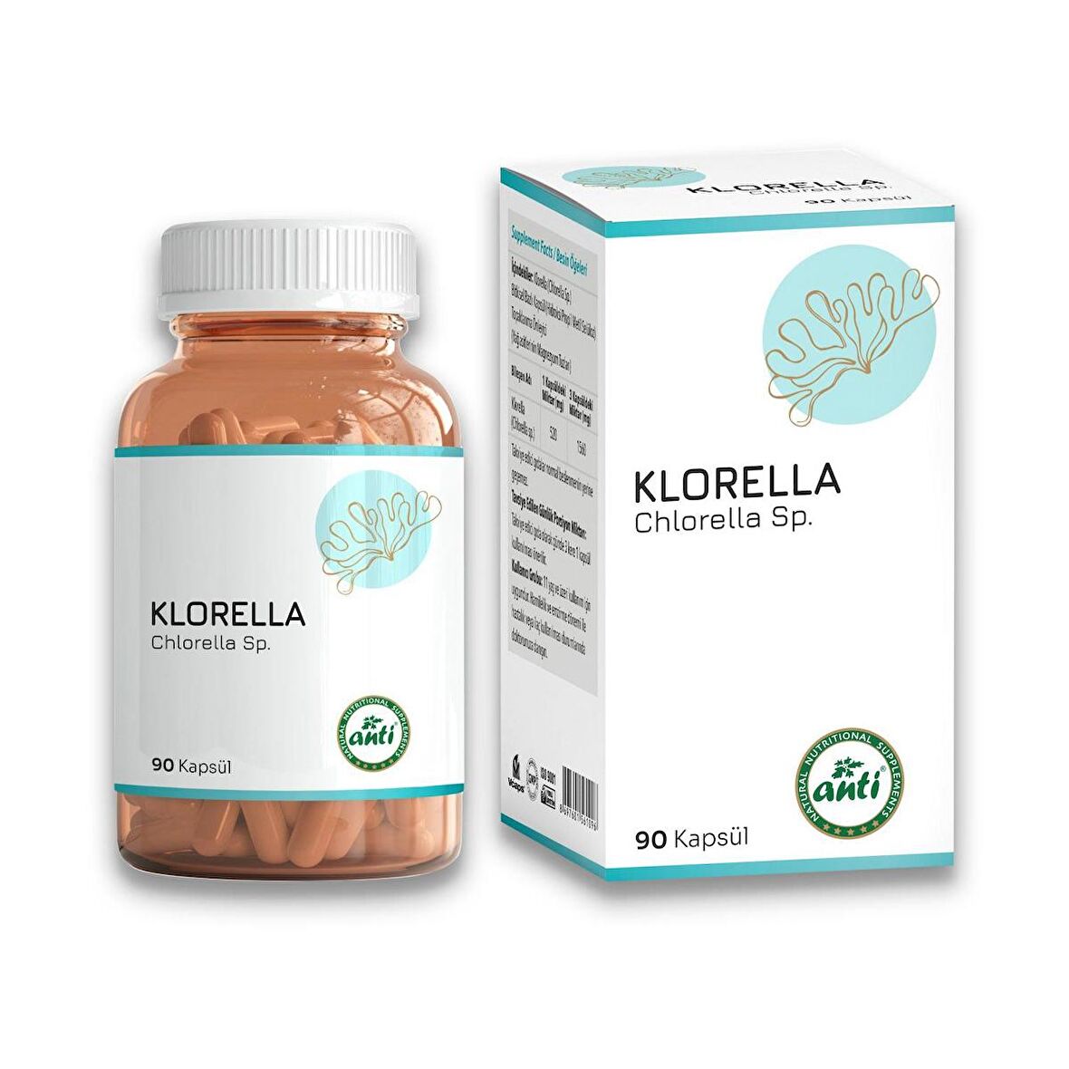 Anti Klorella-Chlorella (Yüksek Mavi Yeşil Alg Yosun) 90 Kapsül