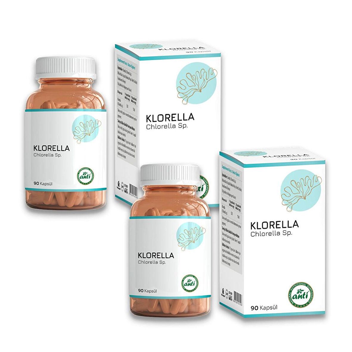 Anti Klorella-Chlorella (Yüksek Mavi Yeşil Alg Yosun) 2x90 Kapsül