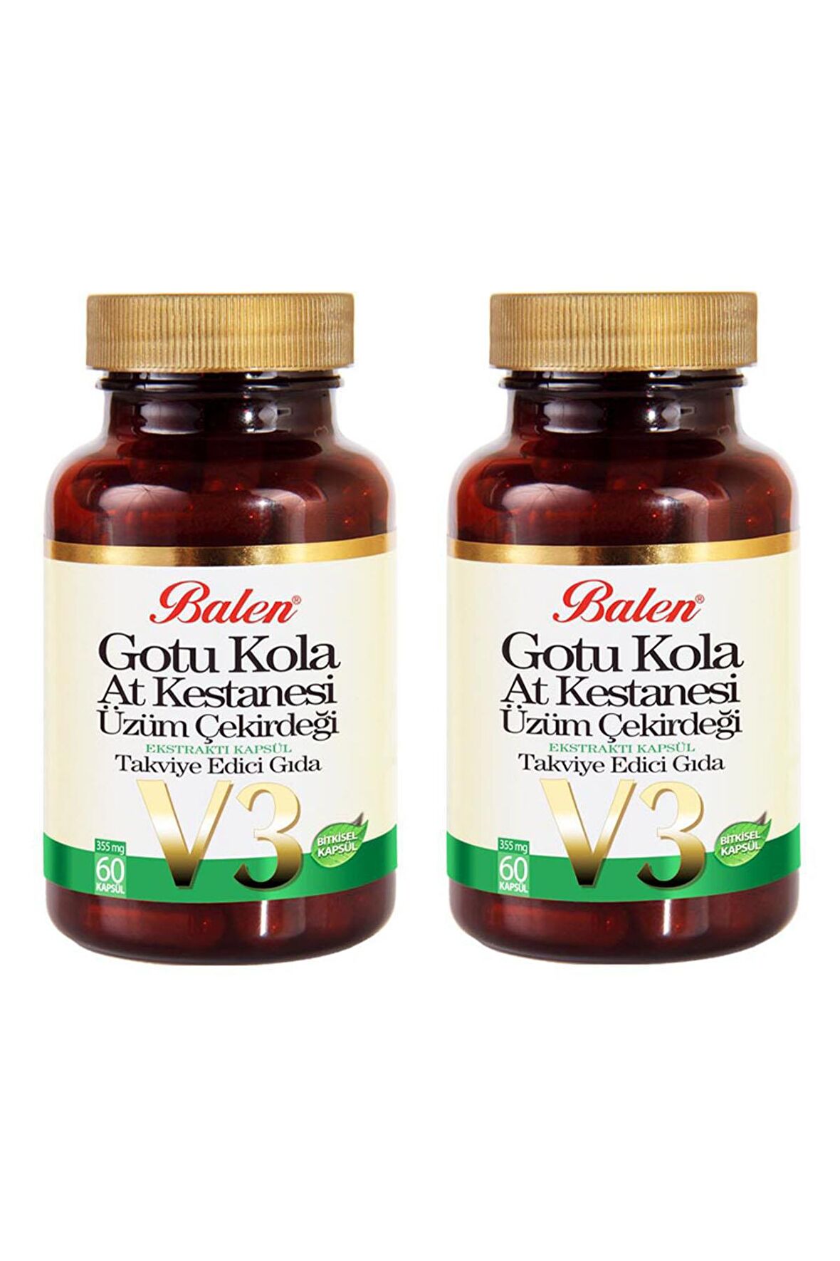 Balen Gotu Kola-At Kestanesi-Üzüm Çekirdeği 60 Kapsül 2 Adet