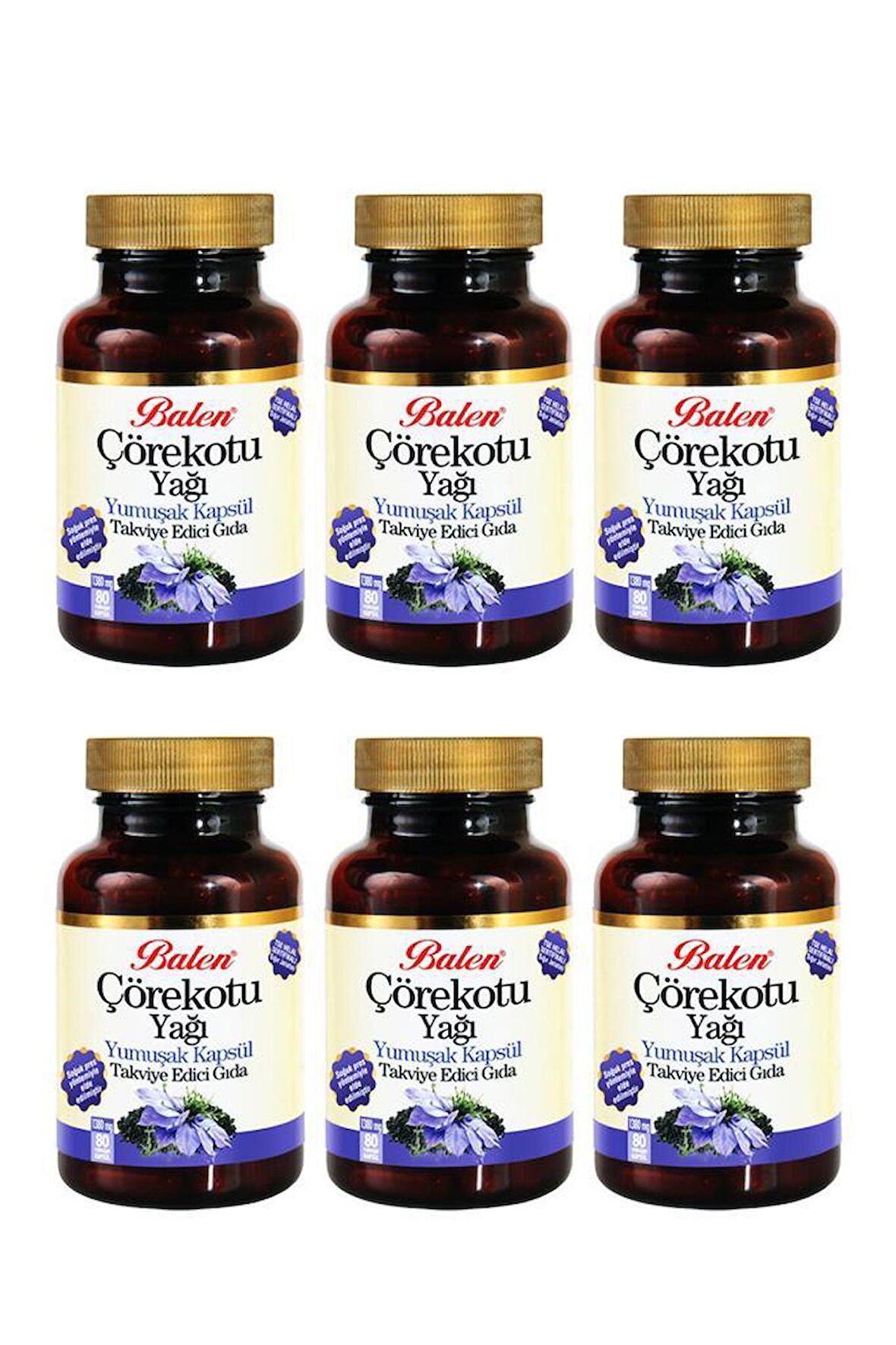 Balen Çörekotu Yağı Yumuşak Kapsül 1380 mg 80 Kapsül 6 Adet