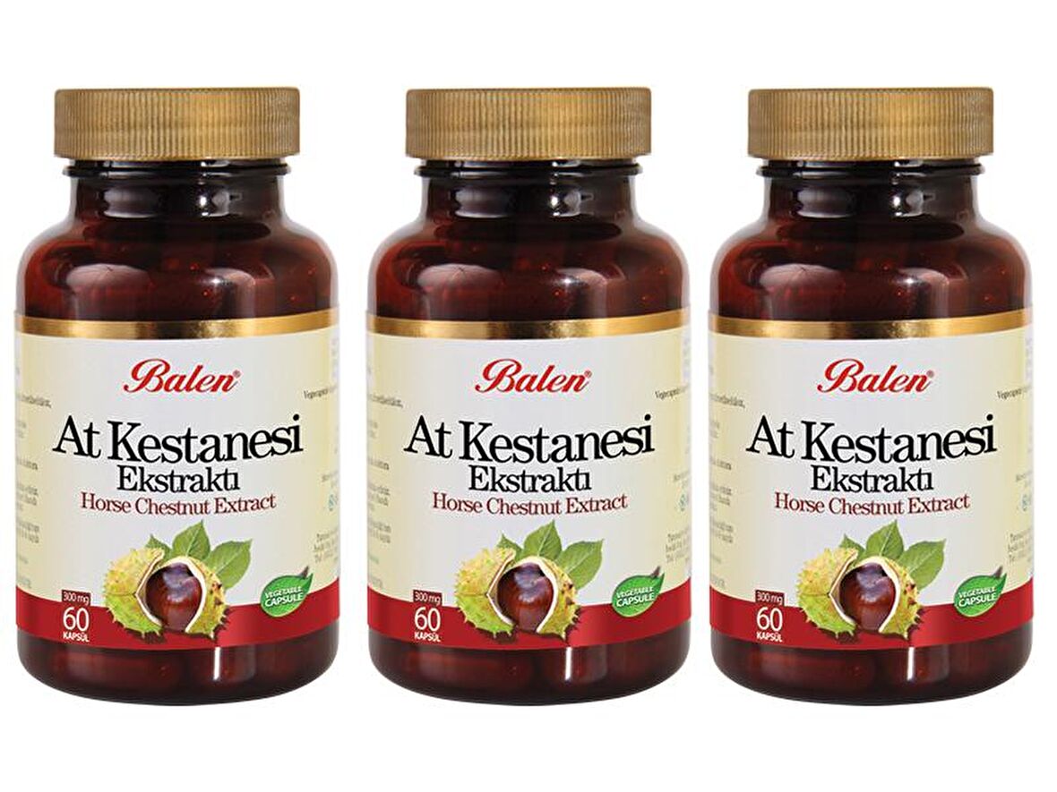 3 Adet Balen At Kestanesi Ekstraktı 375 mg x 60 Kapsül