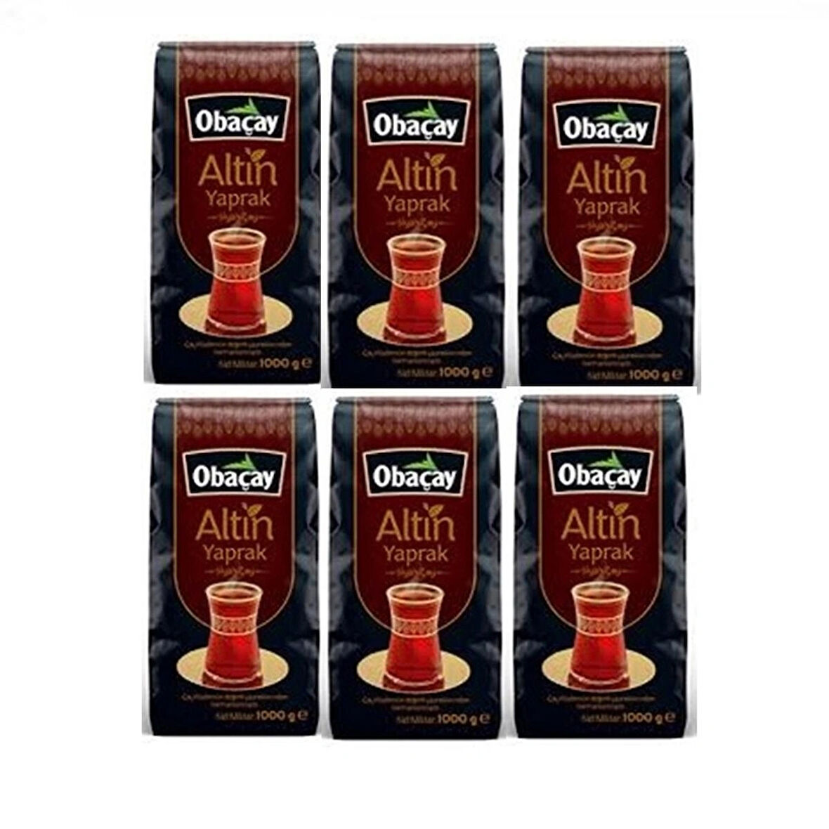 Obaçay Altın Yaprak Siyah Çay 1 Kg (6 Adet)