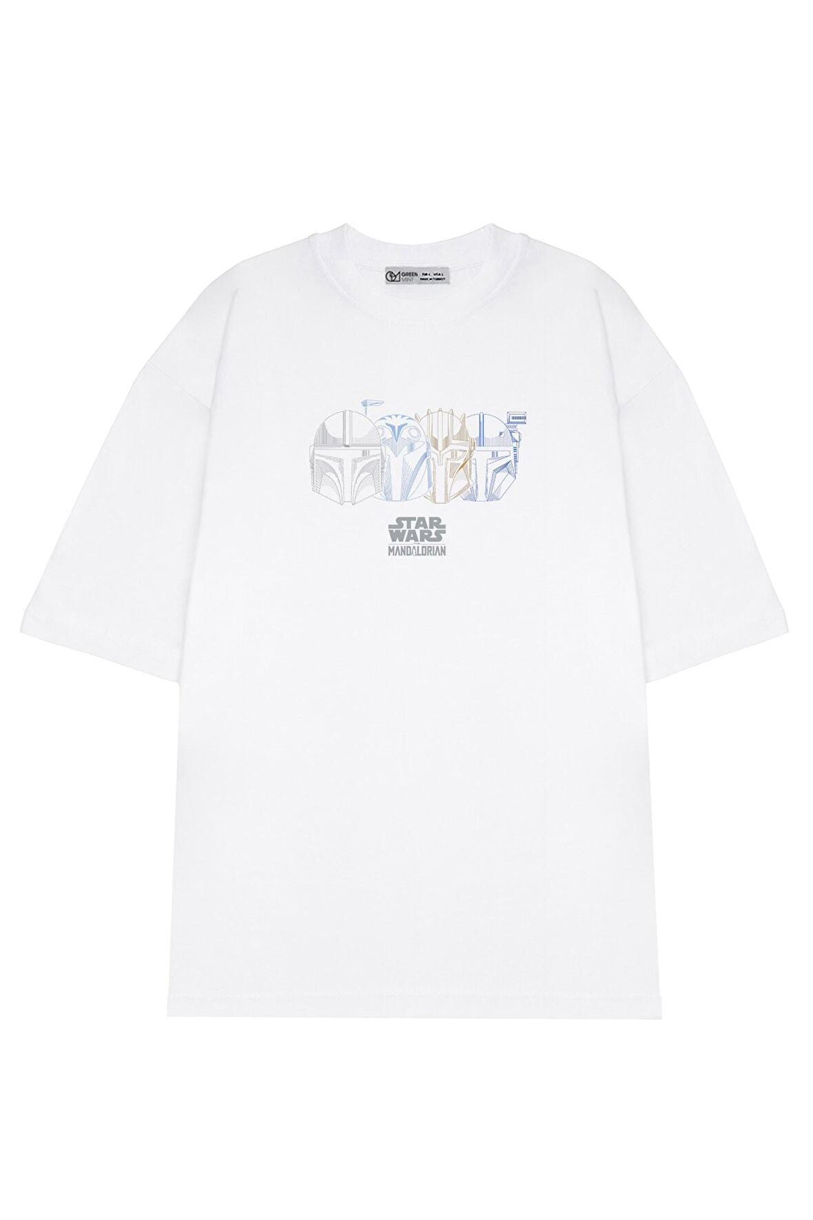 Unisex Oversize T-shirt The Mandalorian Helmet Outlines