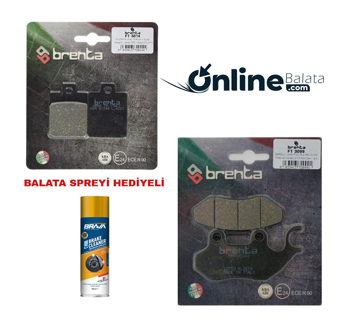 Sym Fıddle 3 125 Brenta Fren Balata Takımı Ön Ve Arka OB4216