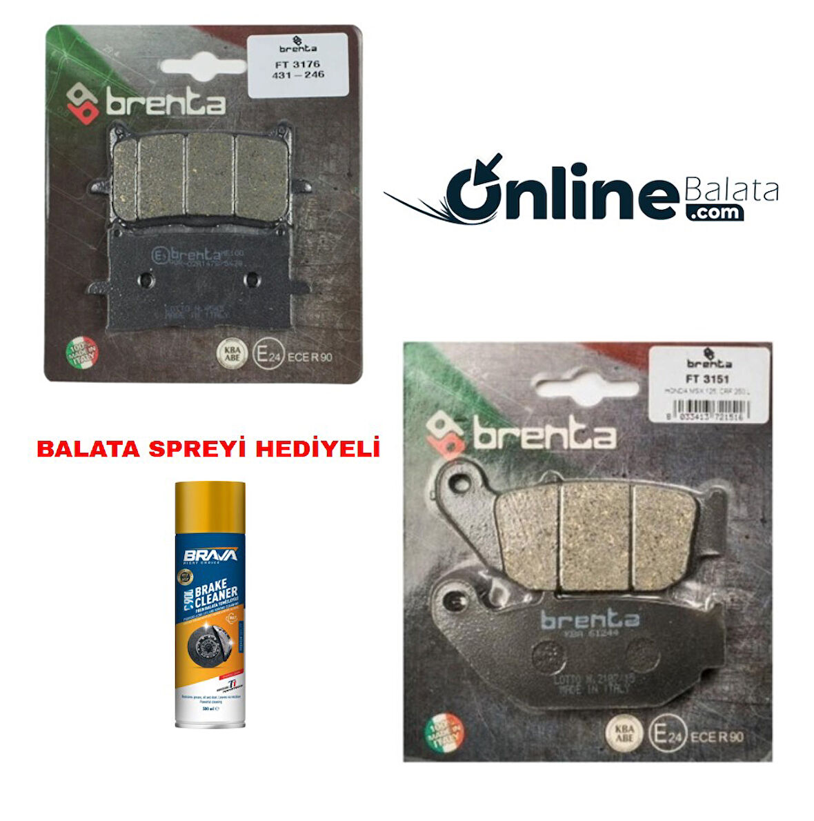 Honda Cb 250 R Brenta Fren Balata Takımı Ön Ve Arka OB4278