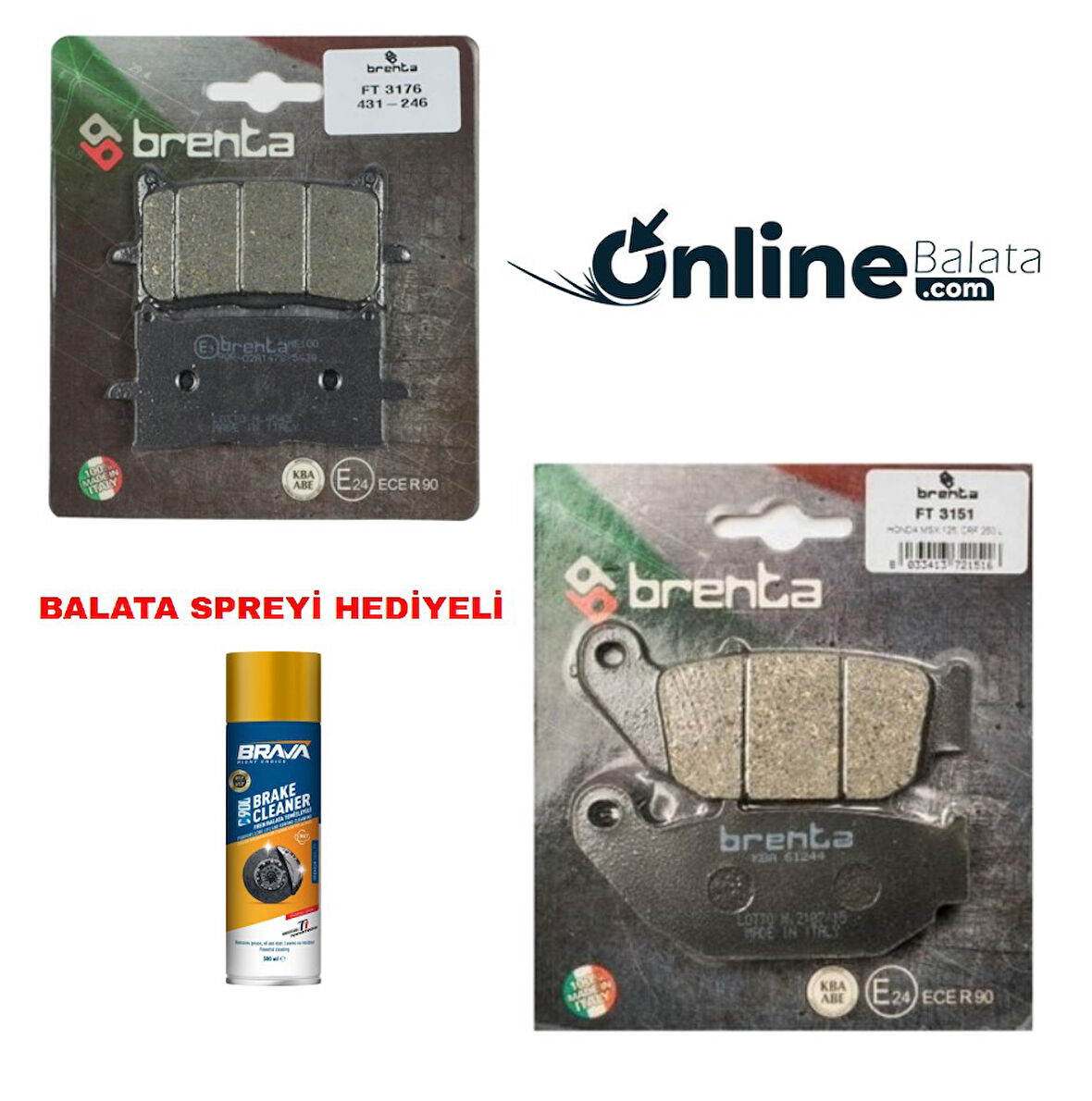 Cf Moto Nk 250 2022 Ve Sonrası Brenta Fren Balata Takımı Ön Ve Arka Ob4279