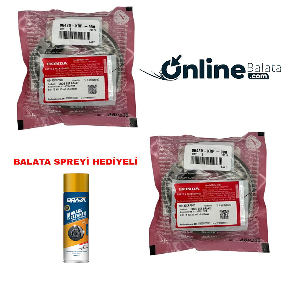 Honda Beat 100 Fren Balata Takımı Ön Ve Arka Ob4290