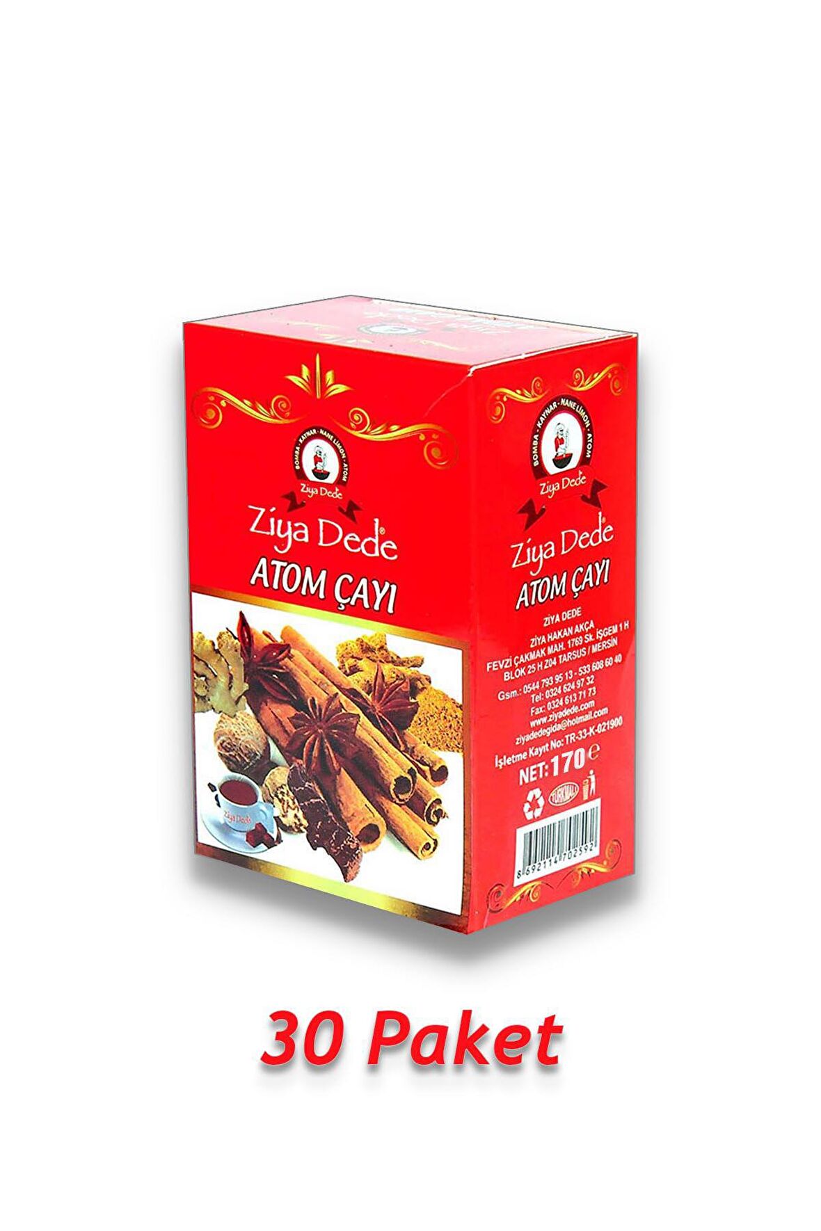 Ziya Dede Atom Çayı Doğal Lezzet 150 gr 30 Paket 