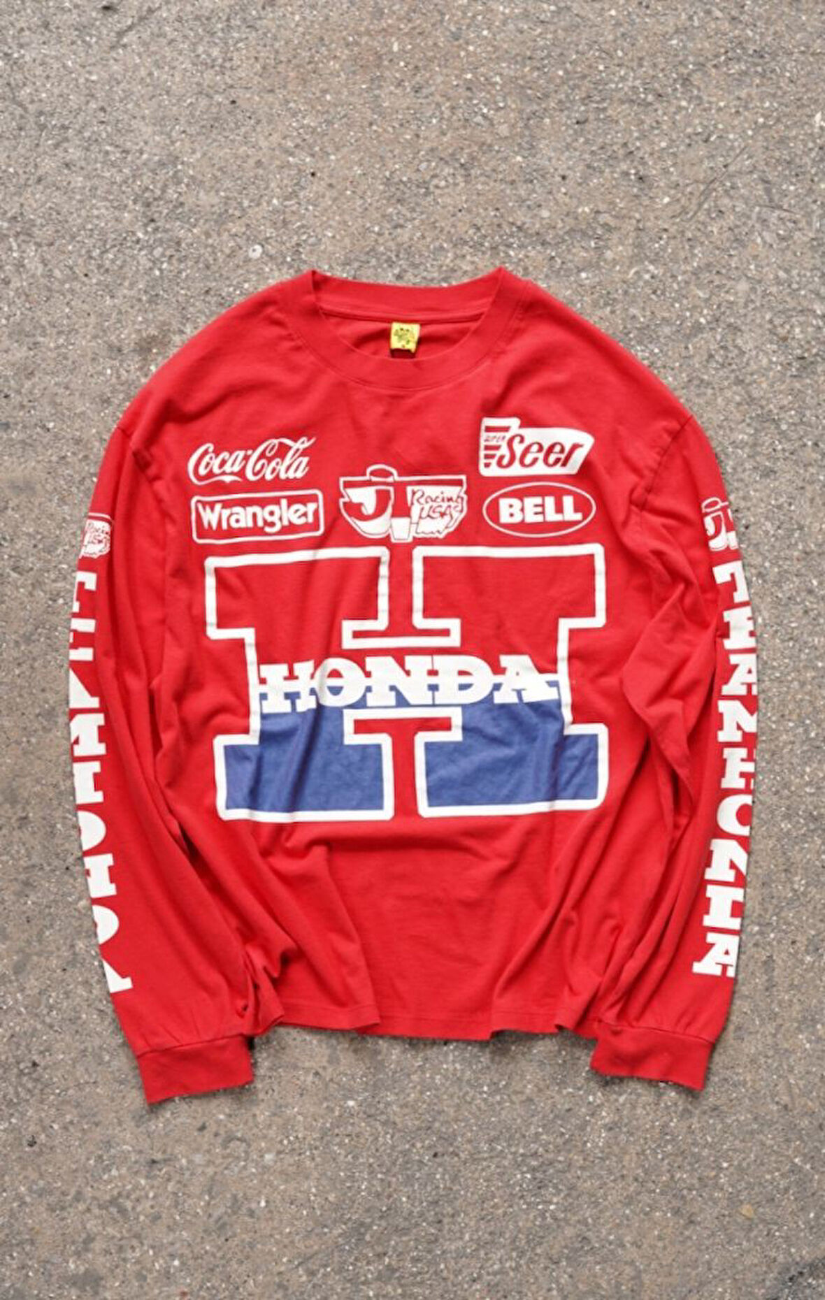 Race Day Honda Baskılı Red Uzun Kol T-shirt