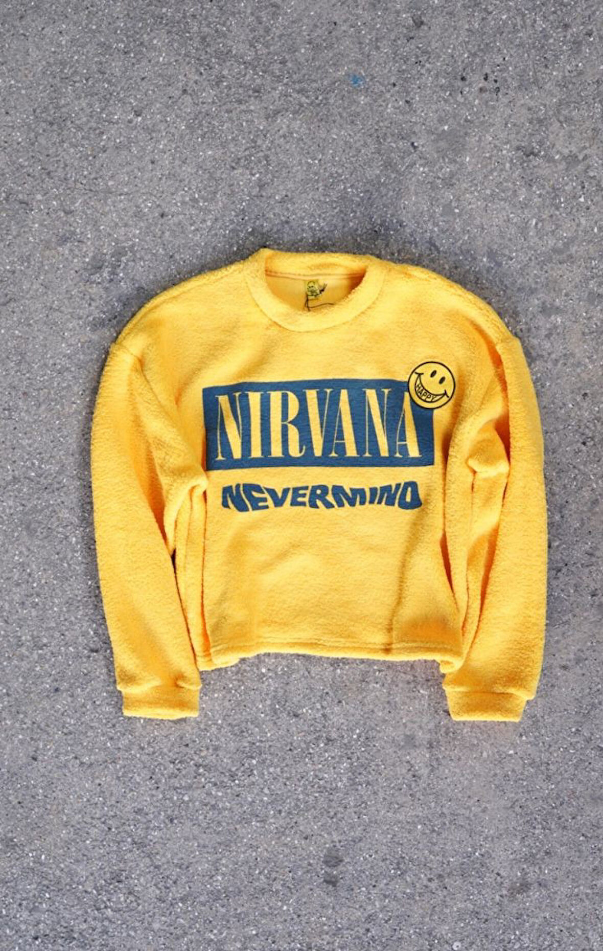 Nirvana Nevermind Sarı Polar Sweatshirt