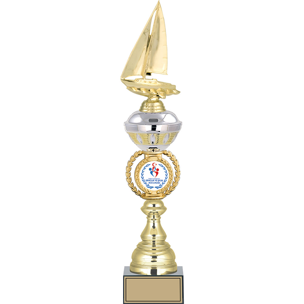 ODAK KUPA - Figürlü Kupalar - Yelken Figürlü Kupalar FG-066 B - 49 cm
