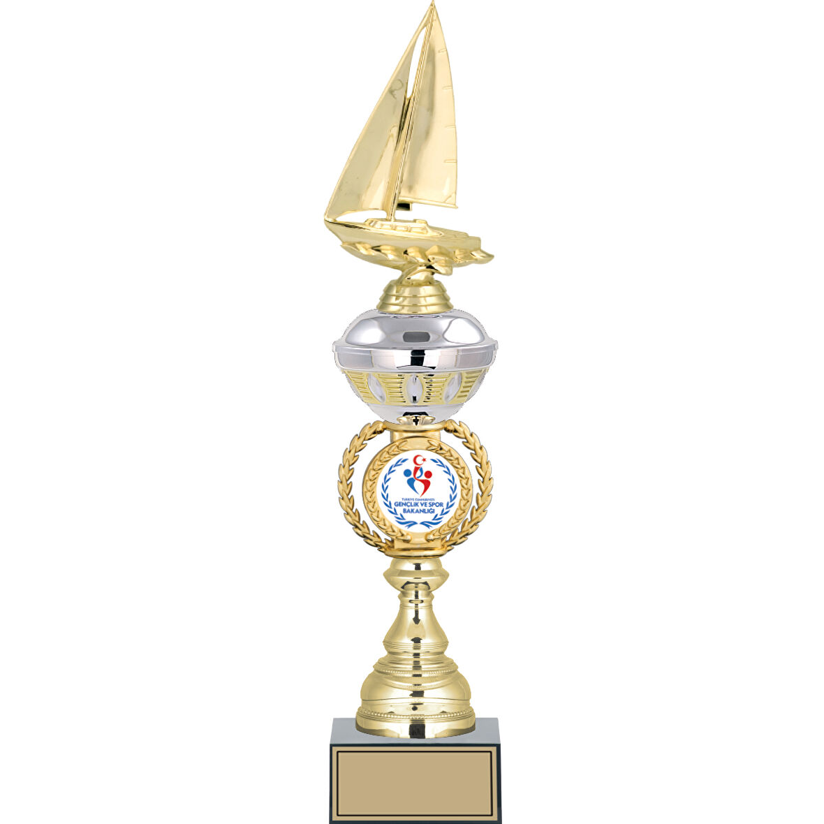 ODAK KUPA - Figürlü Kupalar - Yelken Figürlü Kupalar FG-066 C - 48 cm