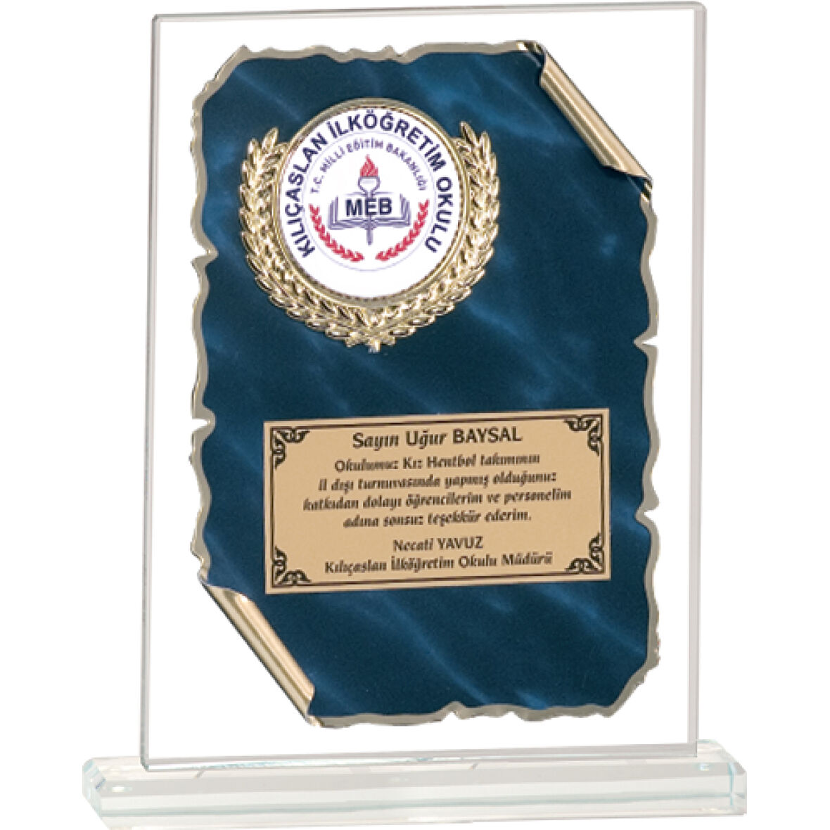 ODAK KUPA - Cam Plaketler - CM-046 A - 18x21 cm