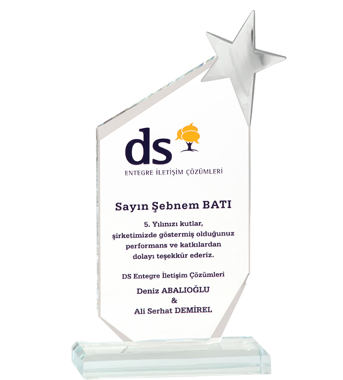 ODAK KUPA - Cam Plaketler - CM-008 B - 12x23 cm