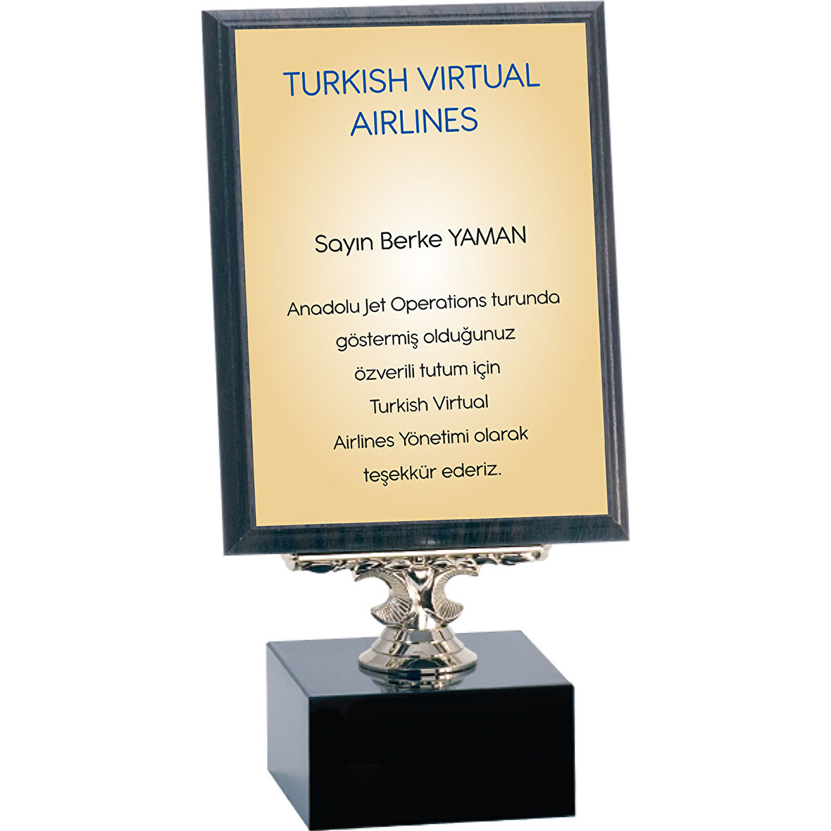 ODAK KUPA - Ahşap Plaketler - PL-002-M A - 15x20 cm