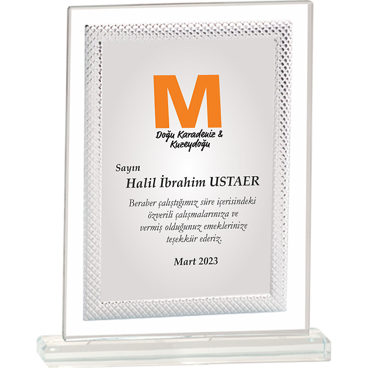 ODAK KUPA - Cam Plaketler - CM-033-M B - 18x21 cm