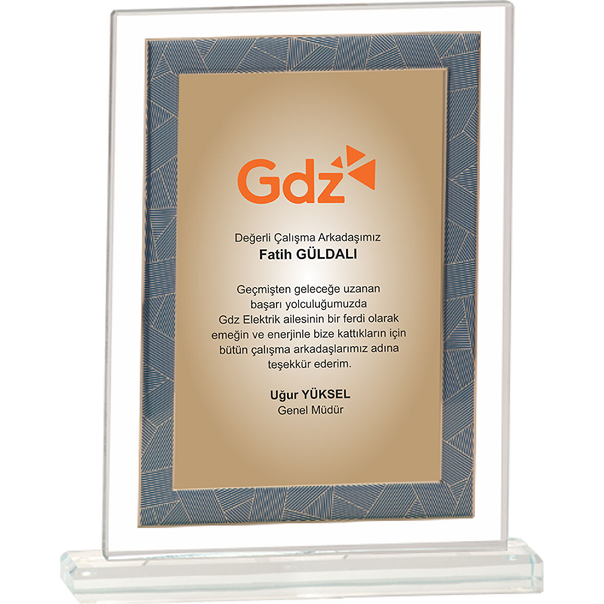 ODAK KUPA - Cam Plaketler - CM-035-M A - 18x21 cm