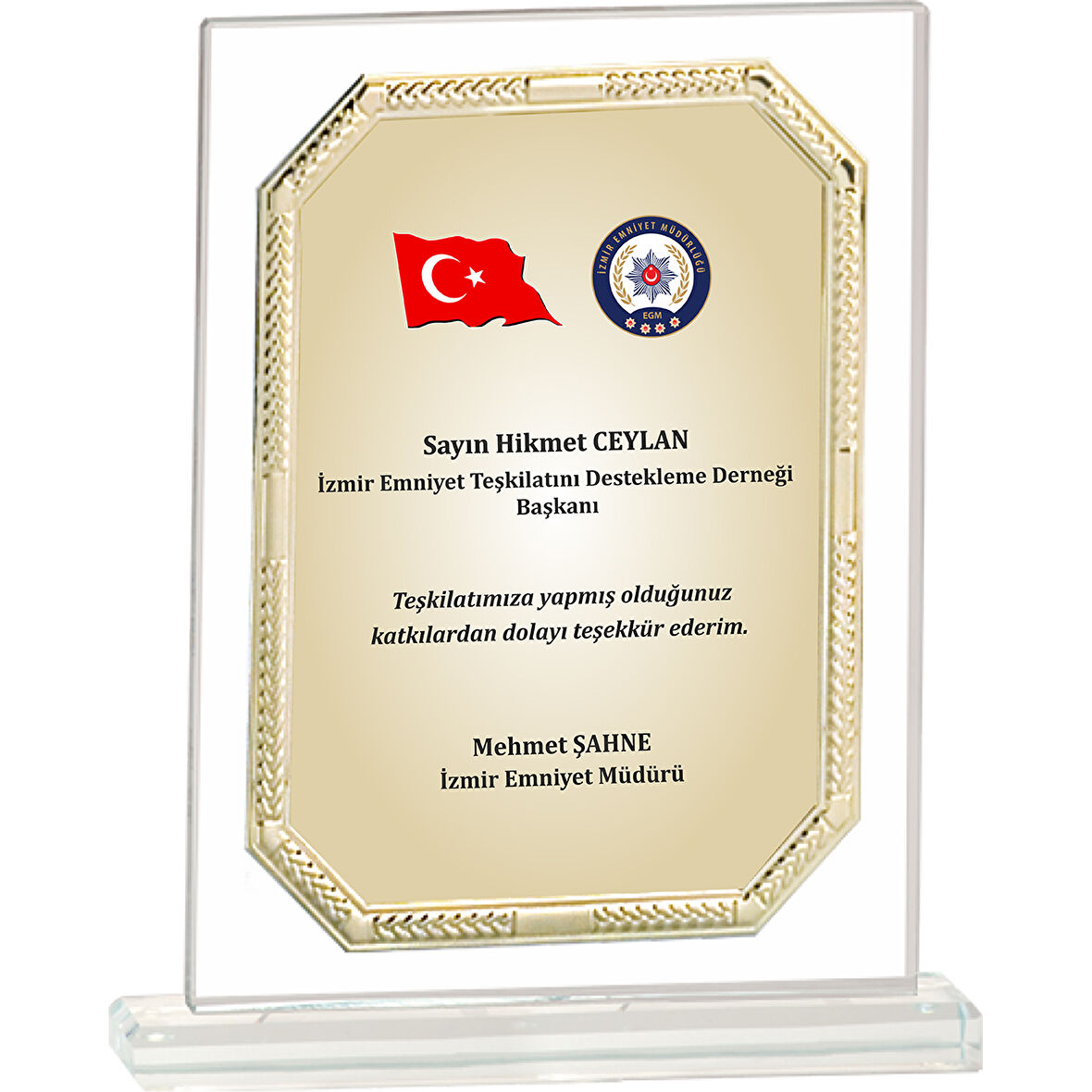 ODAK KUPA - Cam Plaketler - CM-036-M A - 18x21 cm