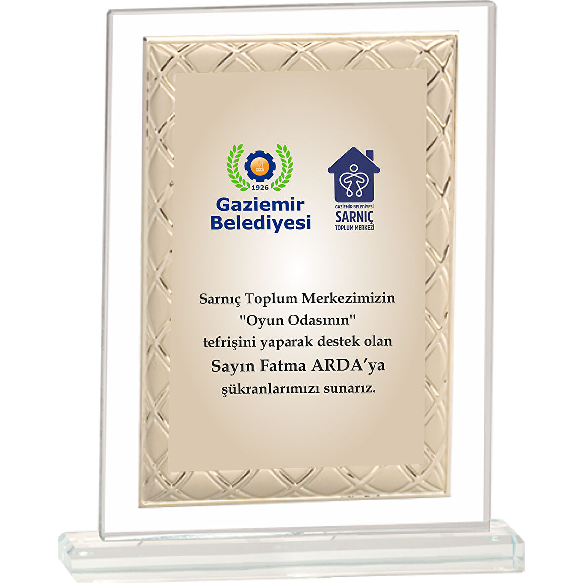 ODAK KUPA - Cam Plaketler - CM-041-M B - 18x21 cm